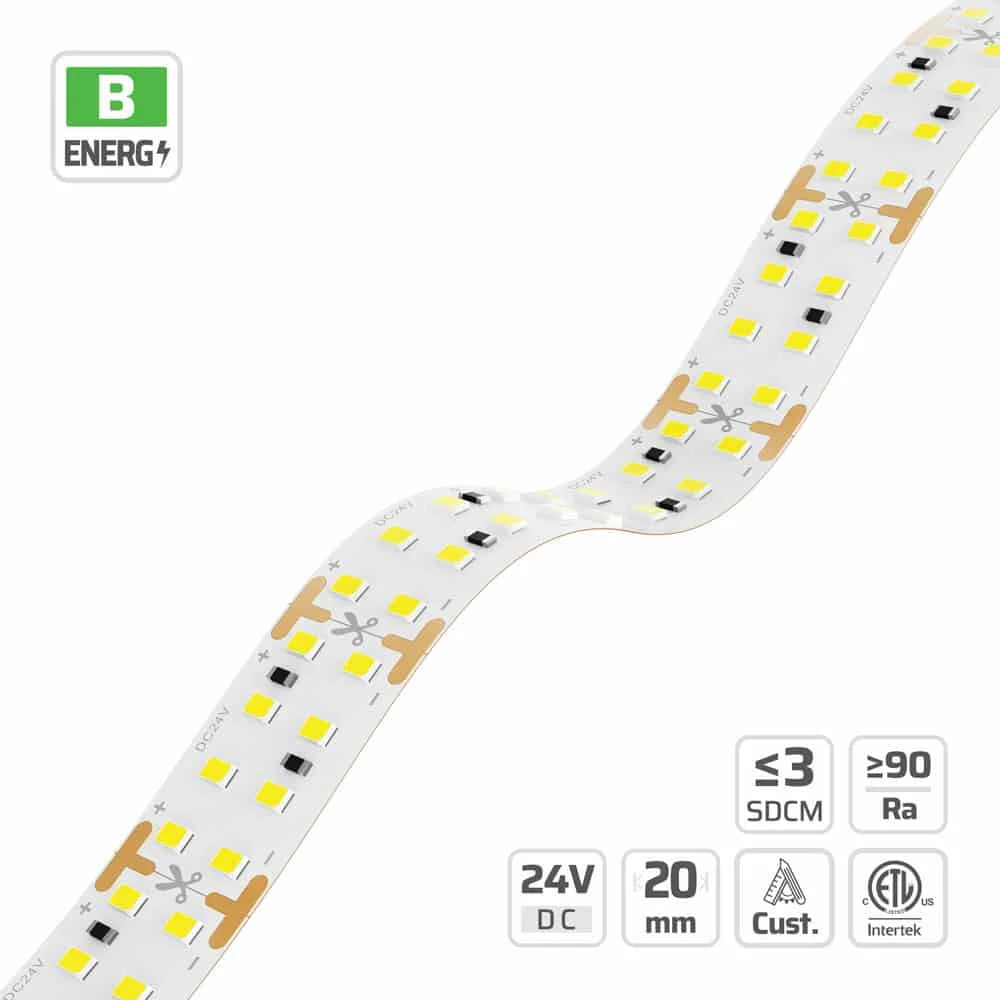 20mm | 24V | 256LEDs | 31.25mm/cut | #5871 | 2835 High Light Efficacy LED Strip