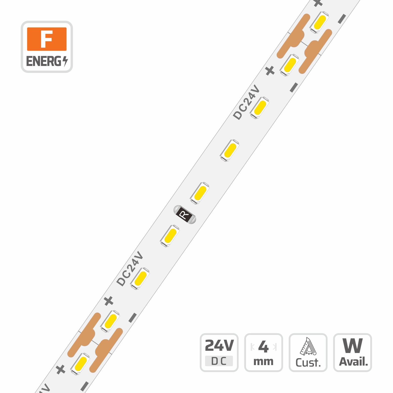 4mm | 24V | 196LEDs | 35.7cut | #5966 | 2110 Ultra-Narrow LED Strip Light