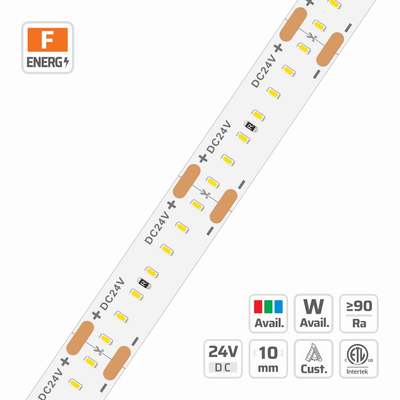 10mm | 24V | 238LEDs | 29.4cut | #5990 | 2110 Ultra Density LED strip light