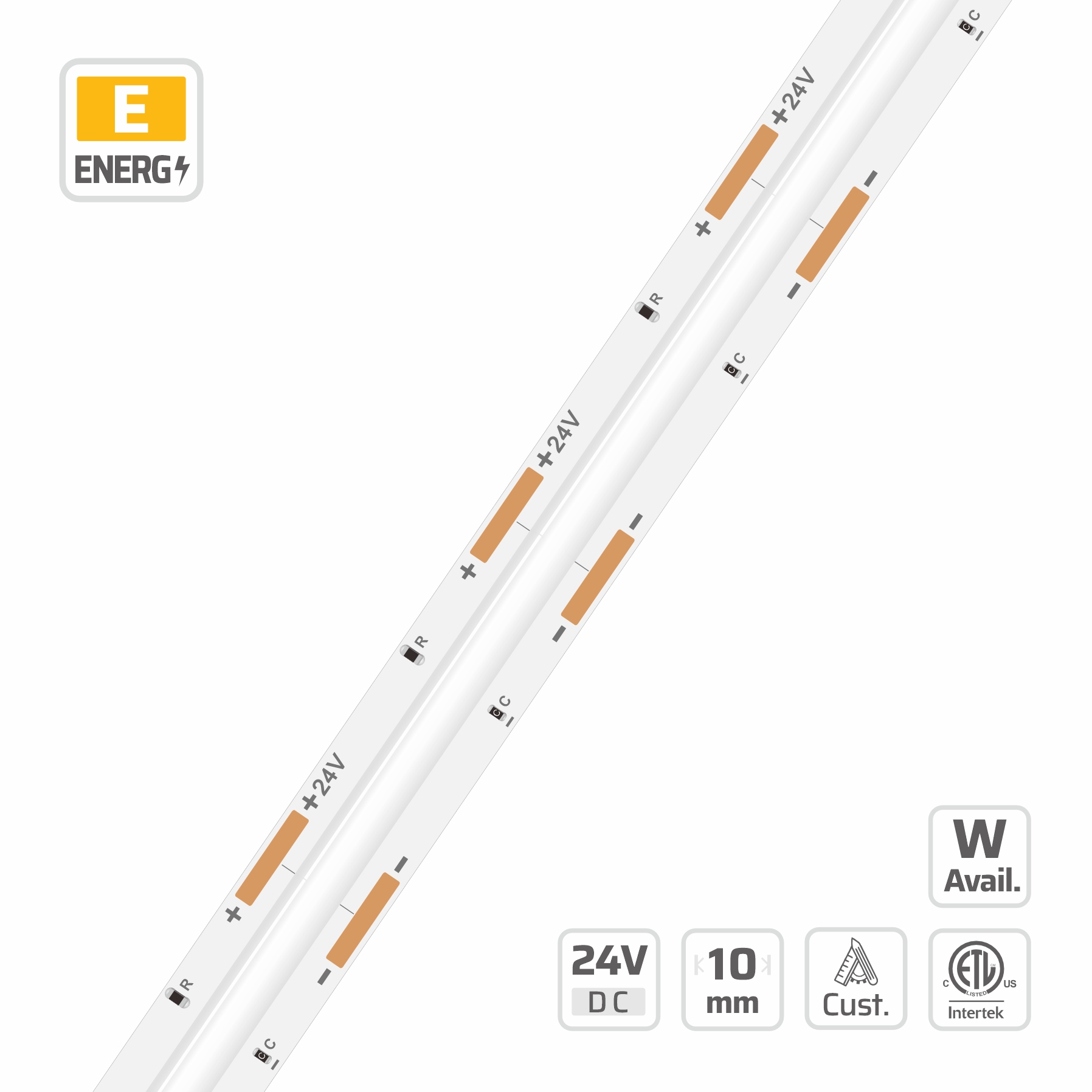10mm | 24V | 544LEDs  | 29.412cut | #16662 |  SOB Ultra Density LED Strip Light