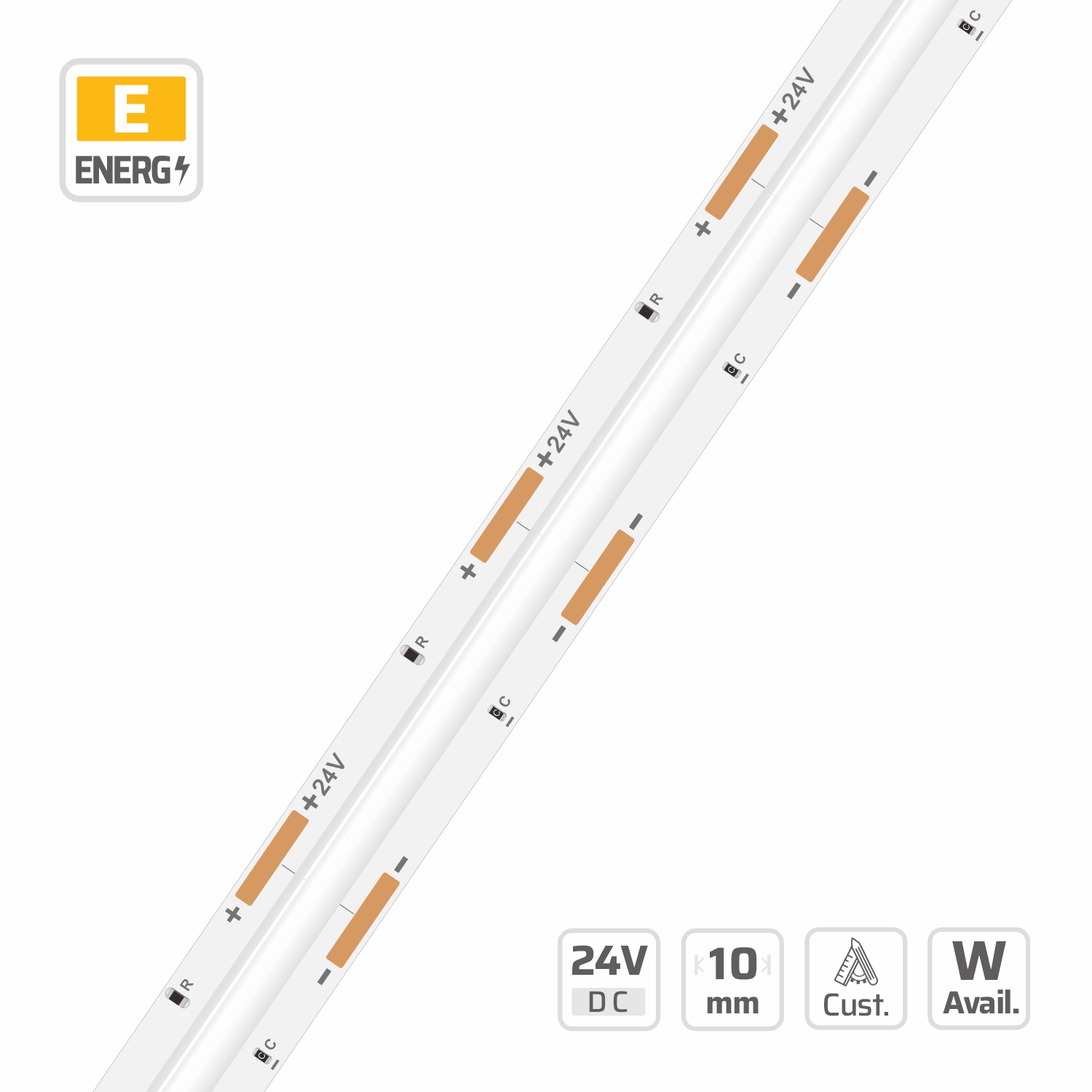 10mm | 24V | 544LEDs | 29.412cut | #16662 | SOB Ultra Density LED Strip Light