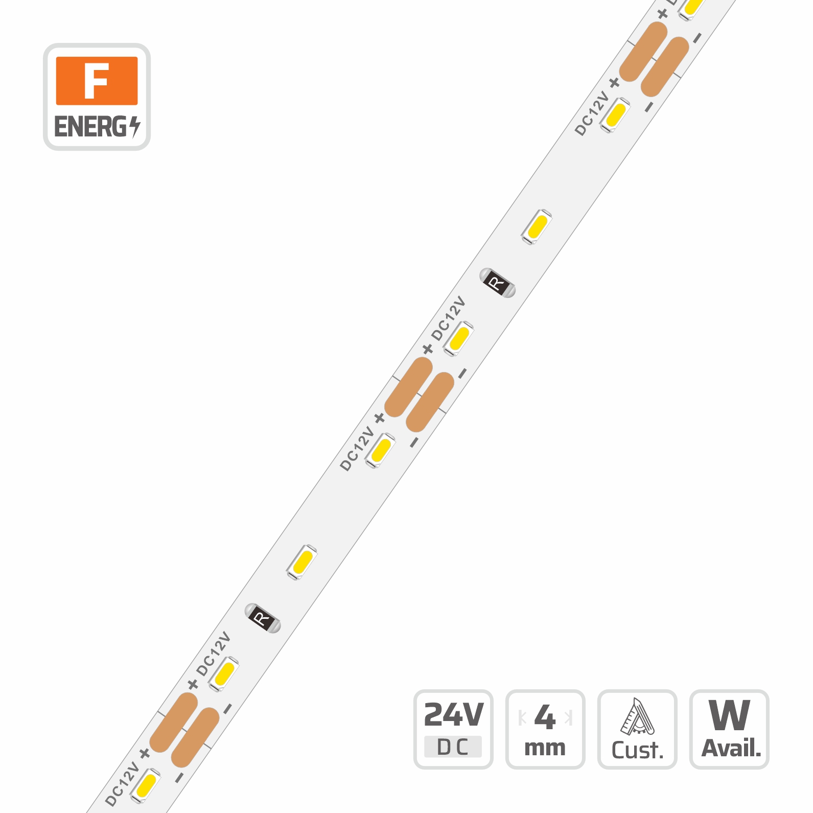 4mm | 12V | 120LEDs  | 25cut | #6013 | 2110 Ultra-Narrow LED Strip Light