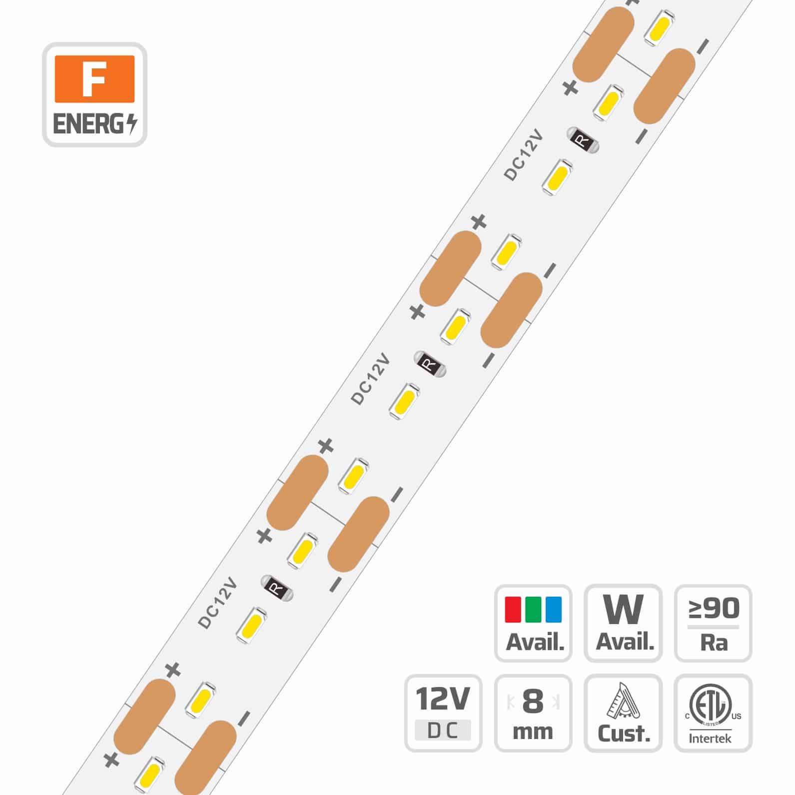 8mm | 12V | 168LEDs  | 17.85cut | #6014 | 2110 Classic LED Strip Light