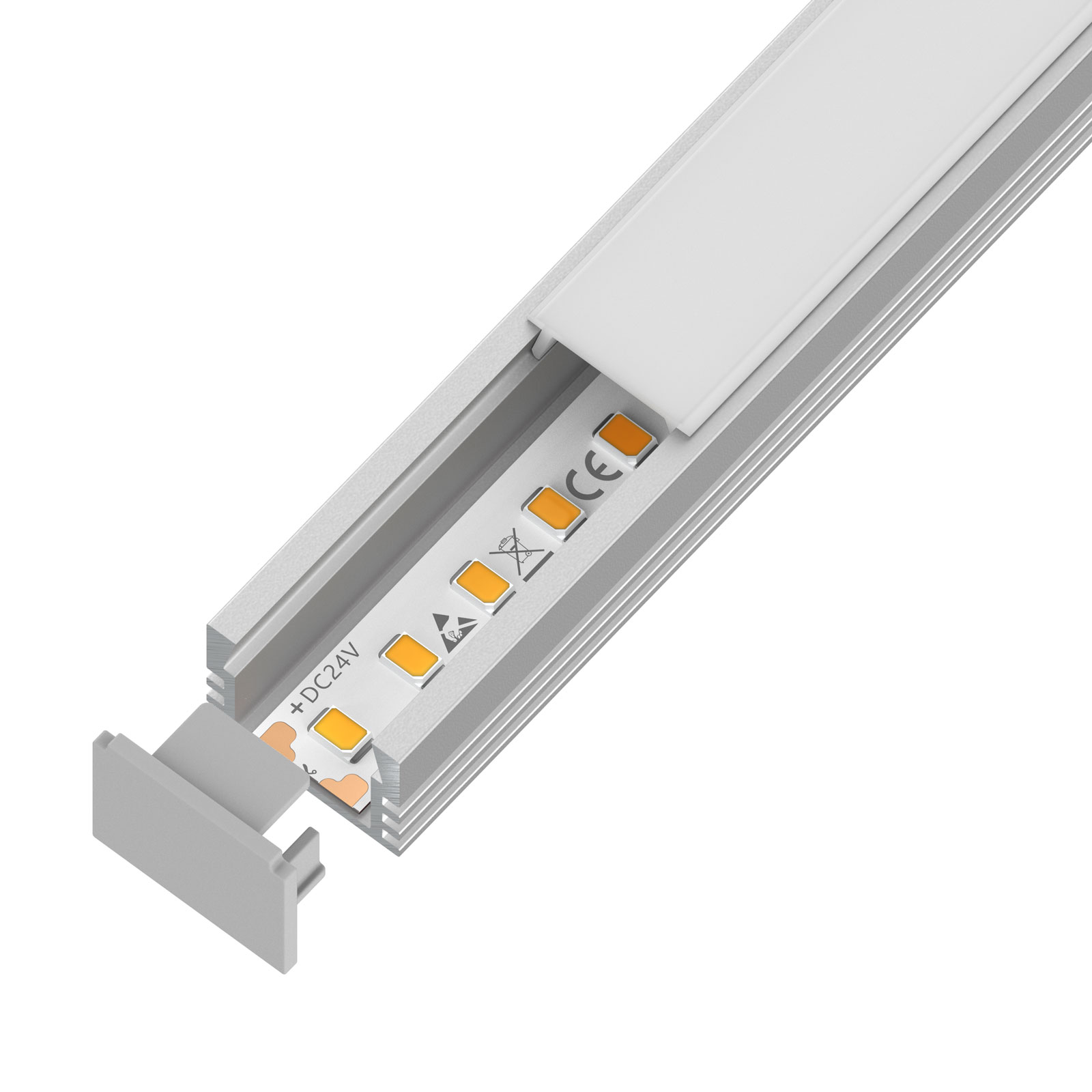 DL-1103-1 Surface Mount LED Channel — 24V, cuttable every 62.5mm, 10mm FPCB width, 2835 LEDs, 120 LEDs/m
