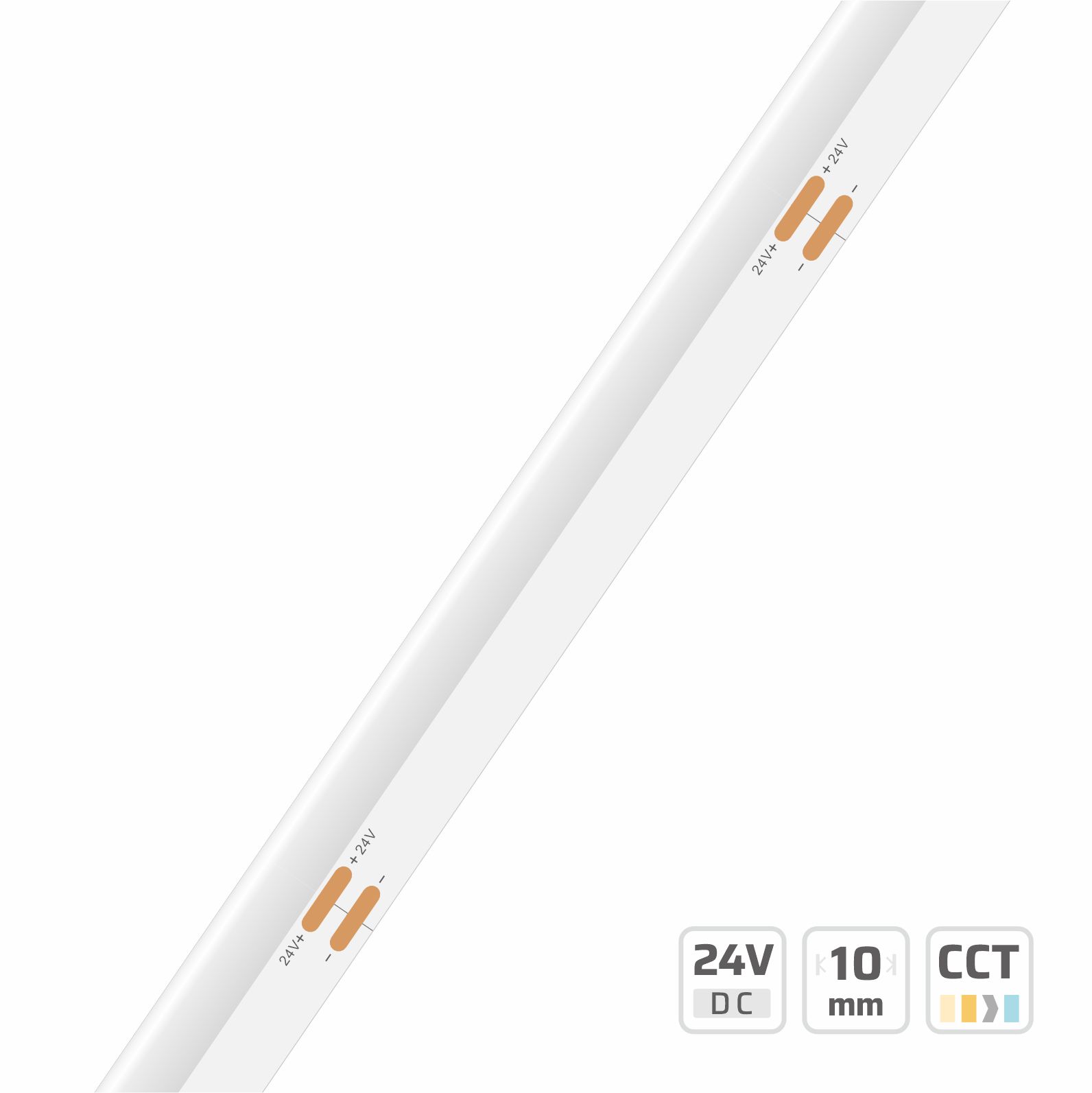 10mm | 24V | 378LEDs | 55.55mm/cut | #6701 | COB LED Strip Light