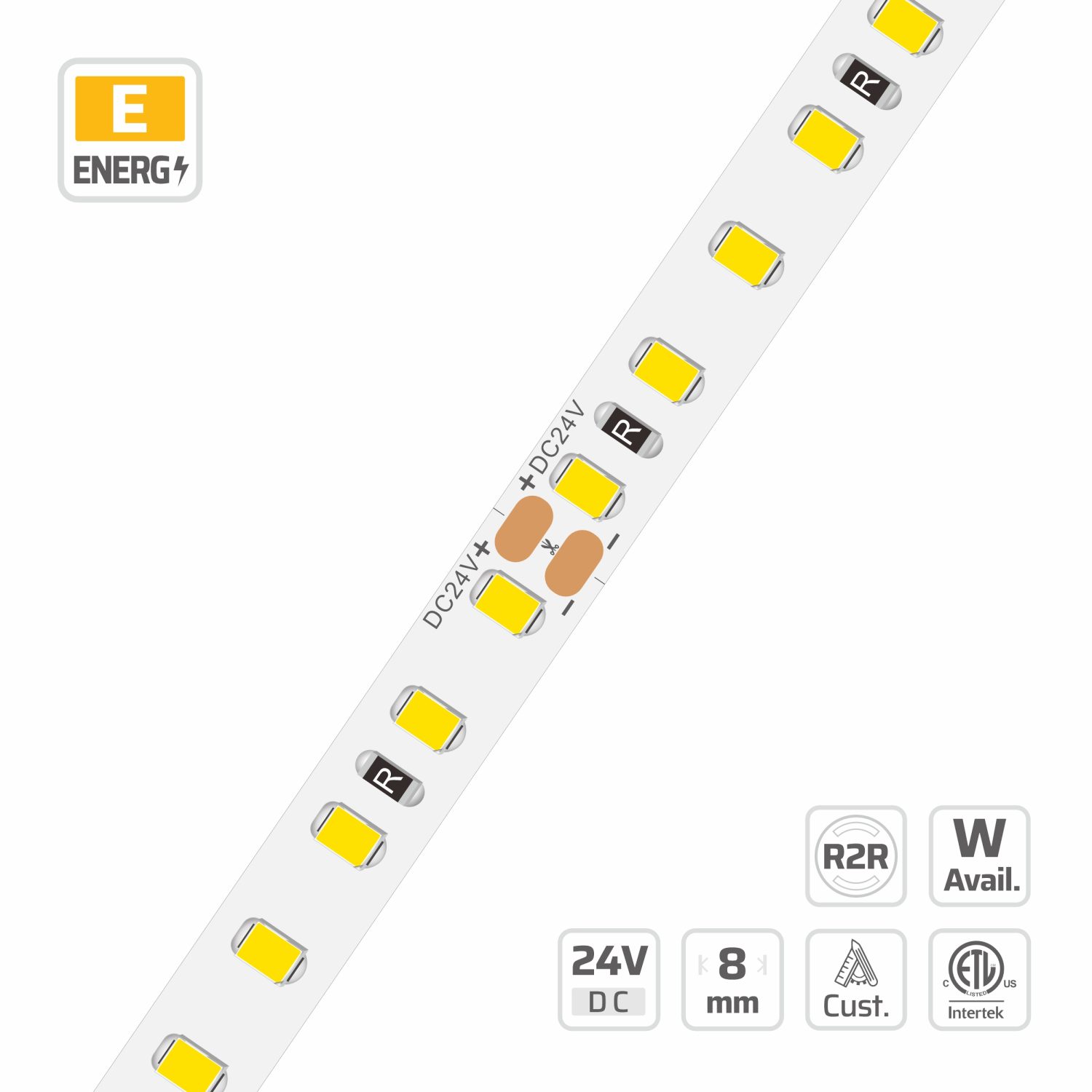 8mm | 24V | 120LEDs | 50mm/cut | #16773 | Roll-to-Roll Long Reel LED Strip