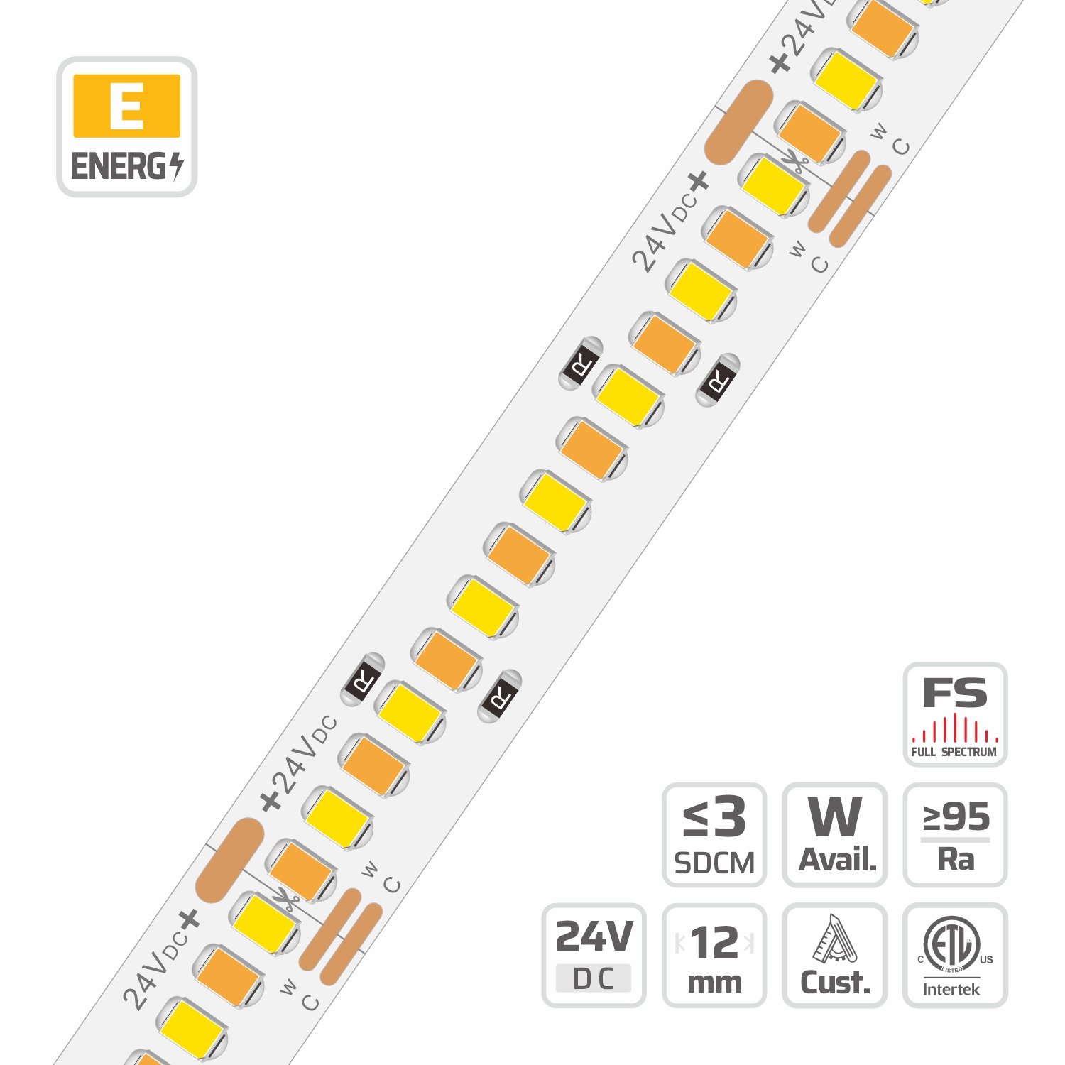 12mm | 24V | 252LEDs | 55.5mm/cut | #6804 | 2835 CCT Ultra Density LED strip light