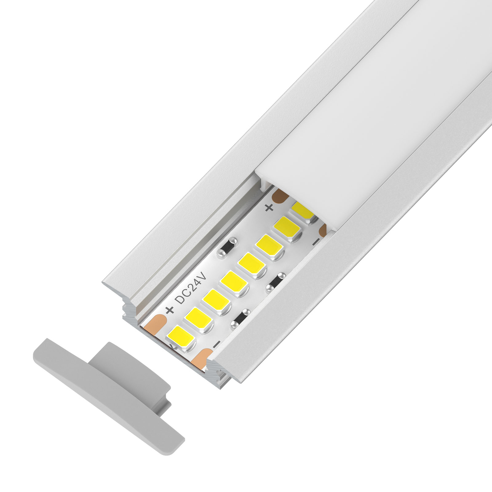 DL-1204 Surface Mount LED Channel — 24V, cuttable every 31.3mm, 12mm FPCB width, 2835 LEDs, 240 LEDs/m