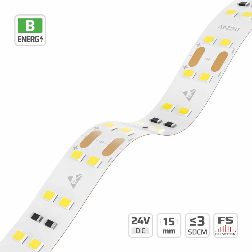 15mm | 24V | 160LEDs | 50mm/cut | #4944 | 2835 High Light Efficacy Multi-Line LED Strip Light