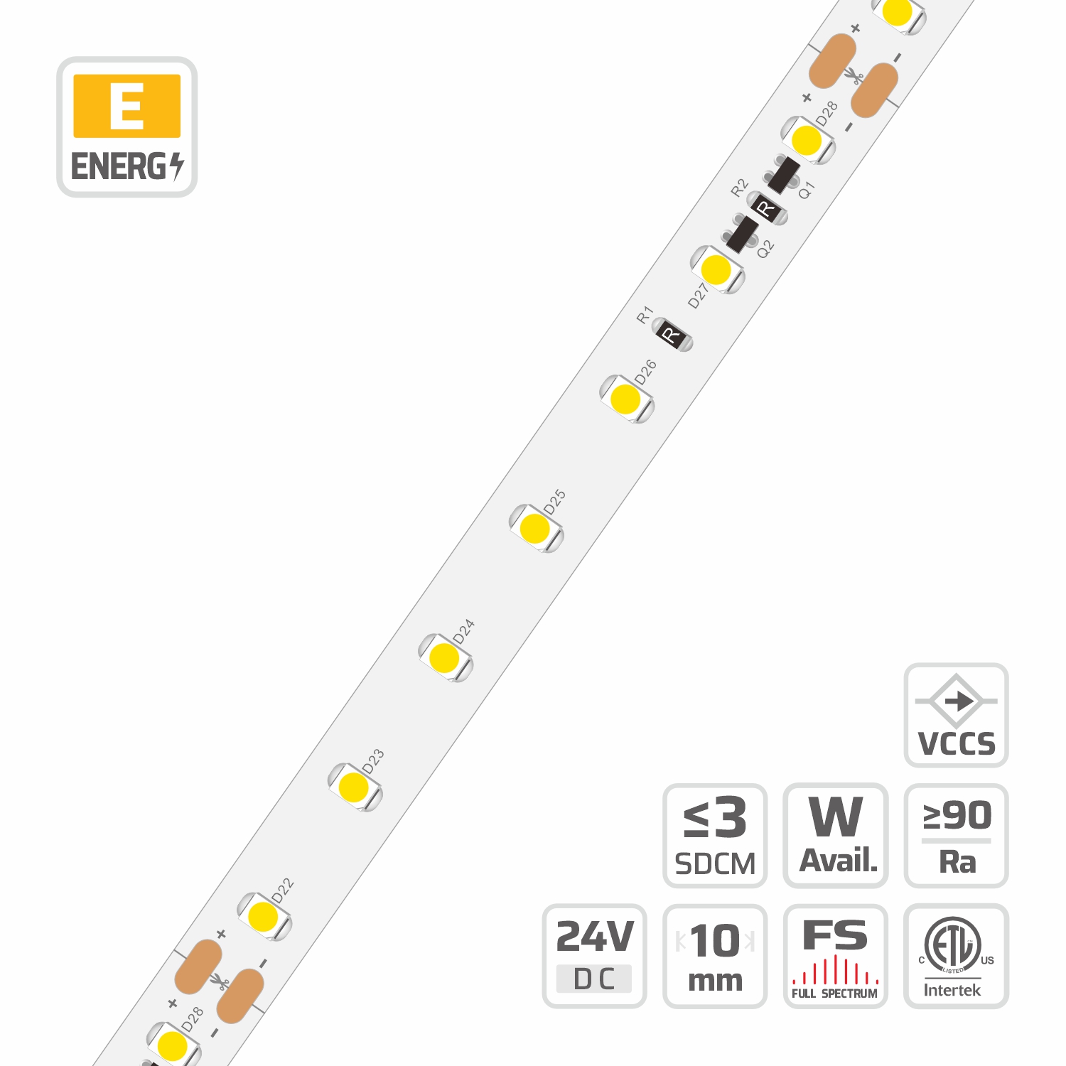 10mm | 24V | 70LEDs | 100cut | #11120 | 3528 Classic LED Strip Light