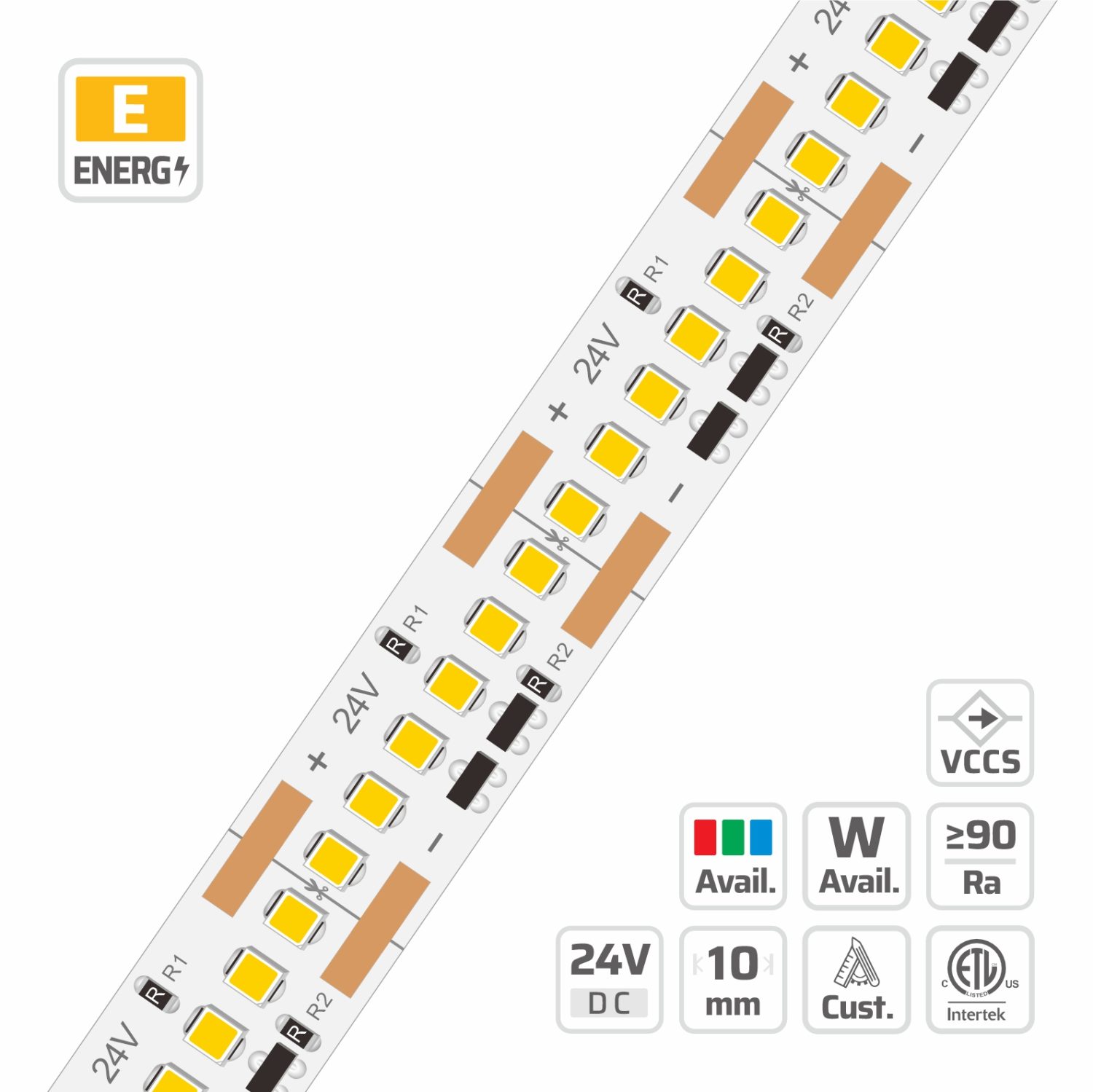 10mm | 24V | 300LEDs | 20cut | #9009 Ultra Density LED strip light