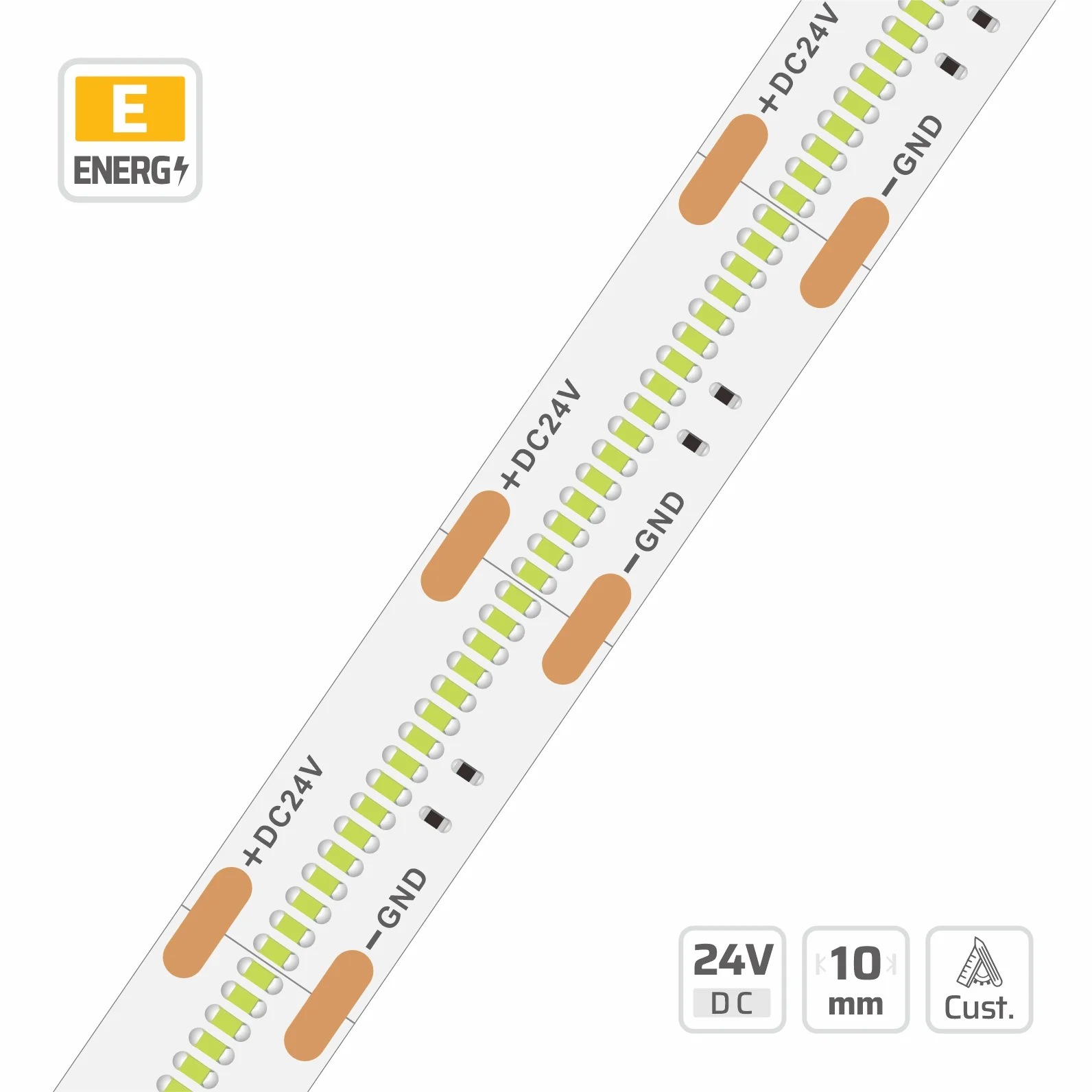 10mm | 24V | 736LEDs | 21.7mm/cut | #8215 Ultra-density LED strip light