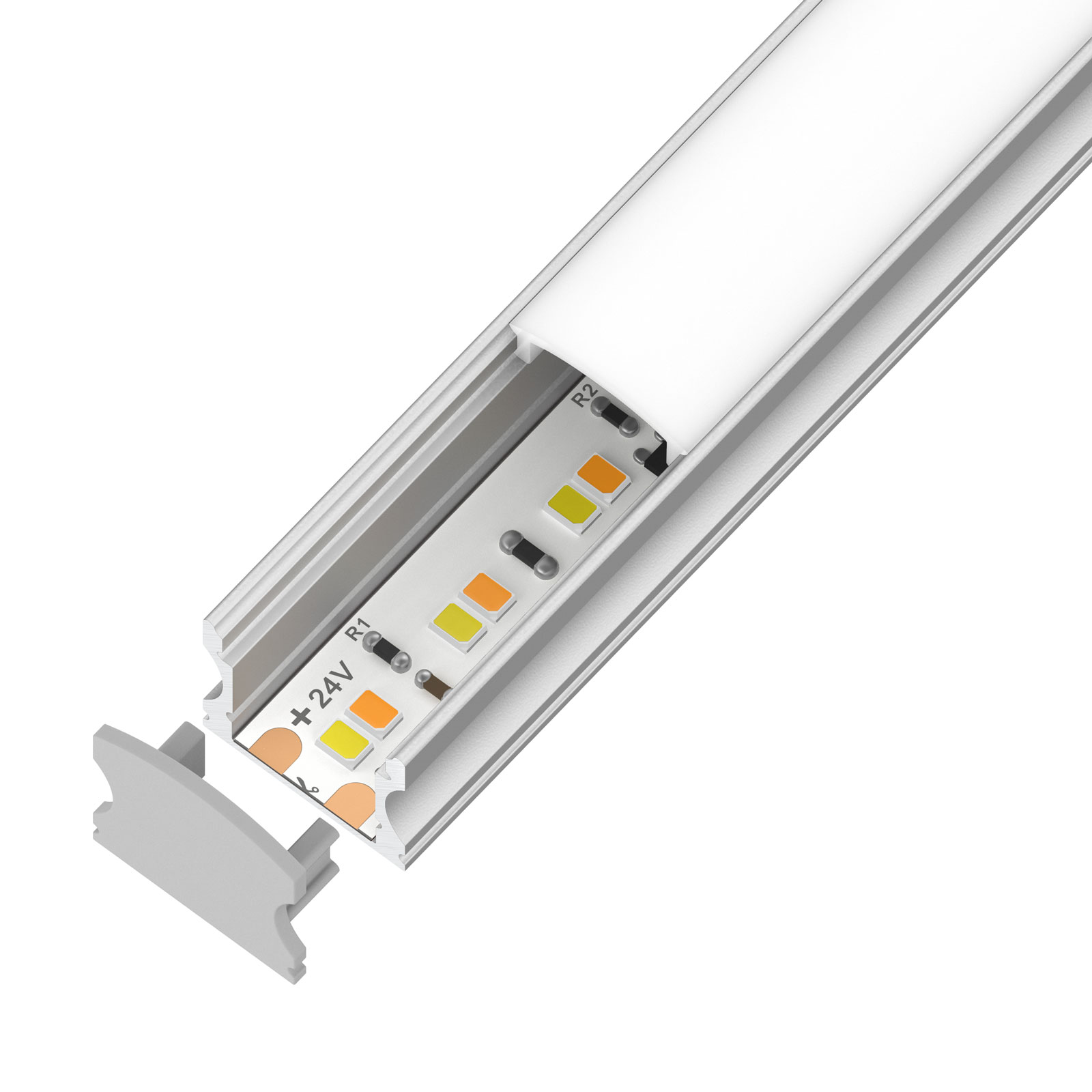 DL-1202 Surface Mount LED Channel — 24V, cuttable every 83.3mm, 12mm FPCB width, 2835 LEDs, 120 LEDs/m