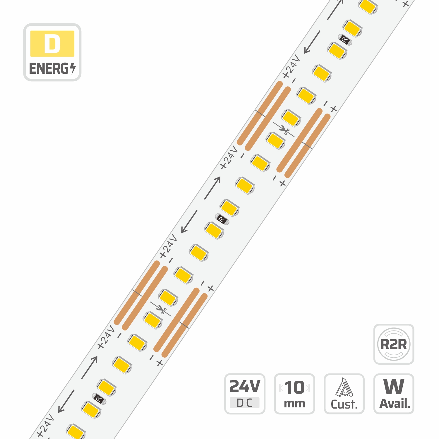 10mm | 24V | 256LEDs | 31.25mm/cut | #16778 | 2020 Roll-to-Roll LED Strip