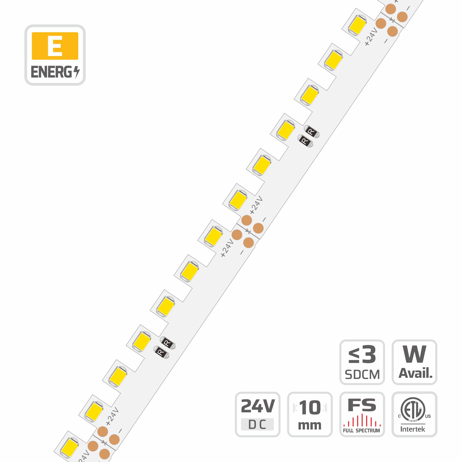 10mm | 24V | 120LEDs | 50cut | #10457 | 2835 S-Bend LED Strip Light