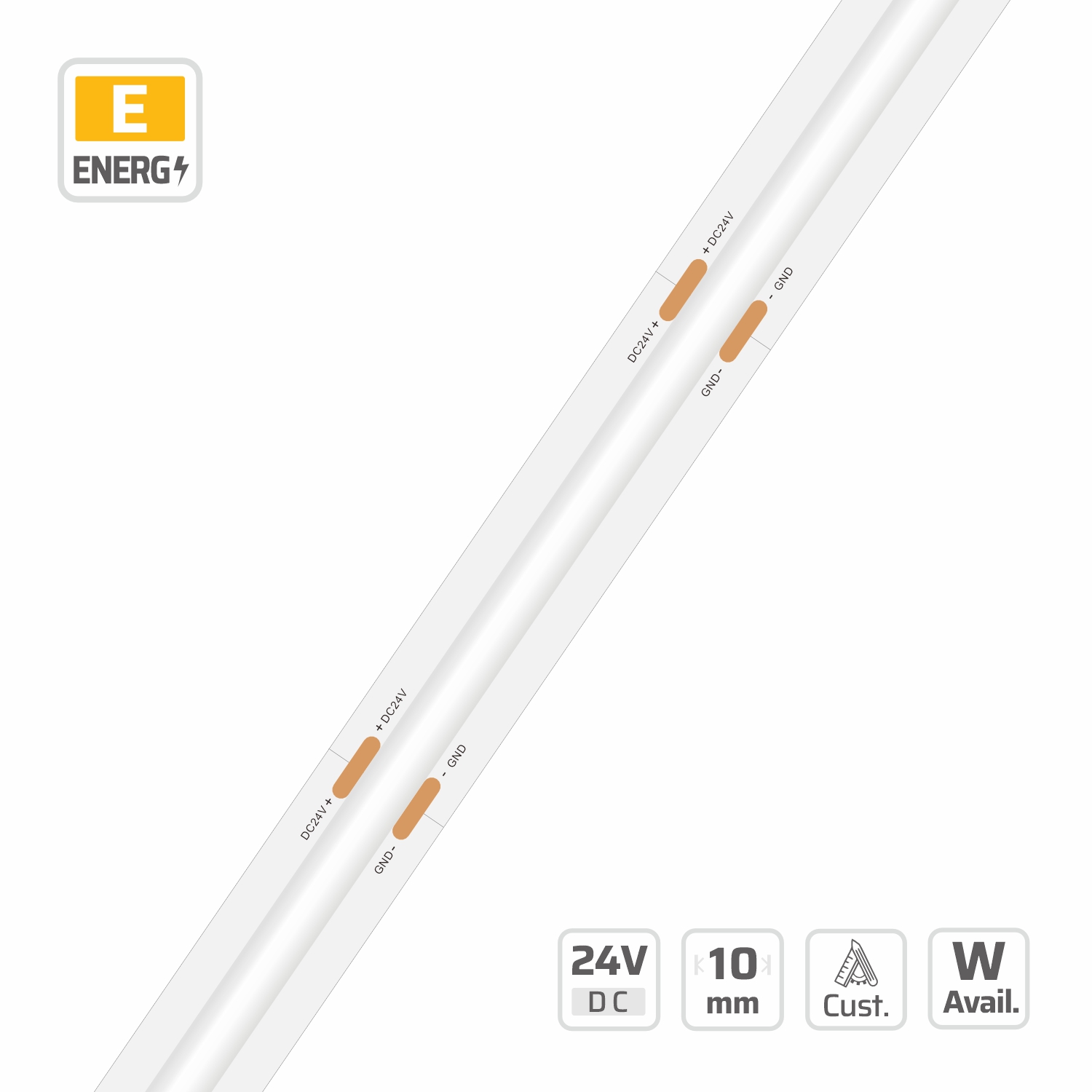 10mm | 24V | 192LEDs  | 41.66cut | #11586 | Single-Color SOB LED Strip
