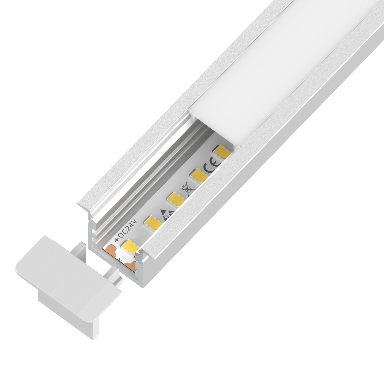 DL-2015 Surface Mount LED Channel — 24V, cuttable every 62.5mm, 10mm FPCB width, 2835 LEDs, 120 LEDs/m