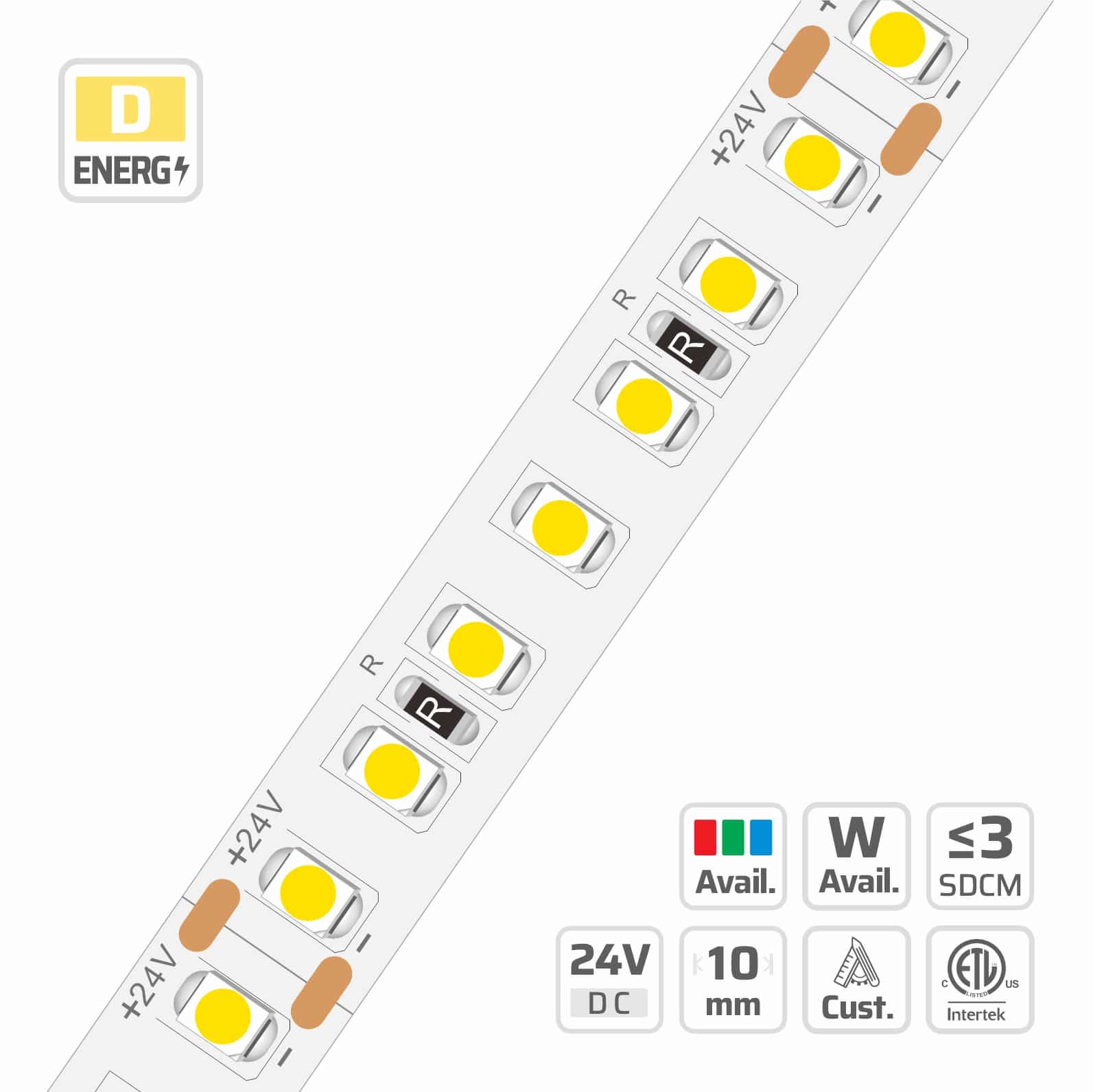 10mm | 24V | 140LEDs | 50cut | #2519 | 3528 Classic LED Strip Light