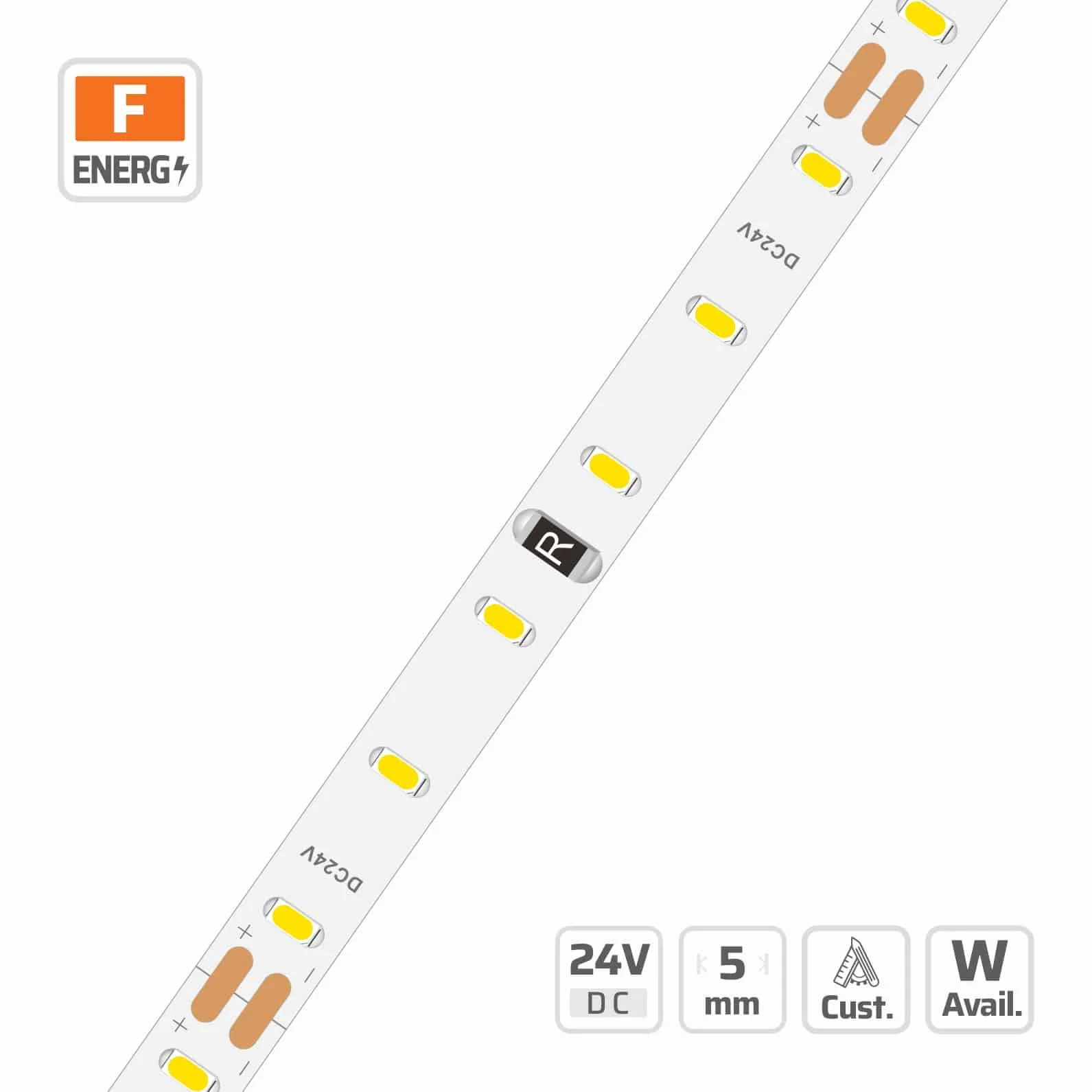 5mm | 24V | 120LEDs  | 50cut | #9124 | 3014 Ultra-Narrow LED Strip Light