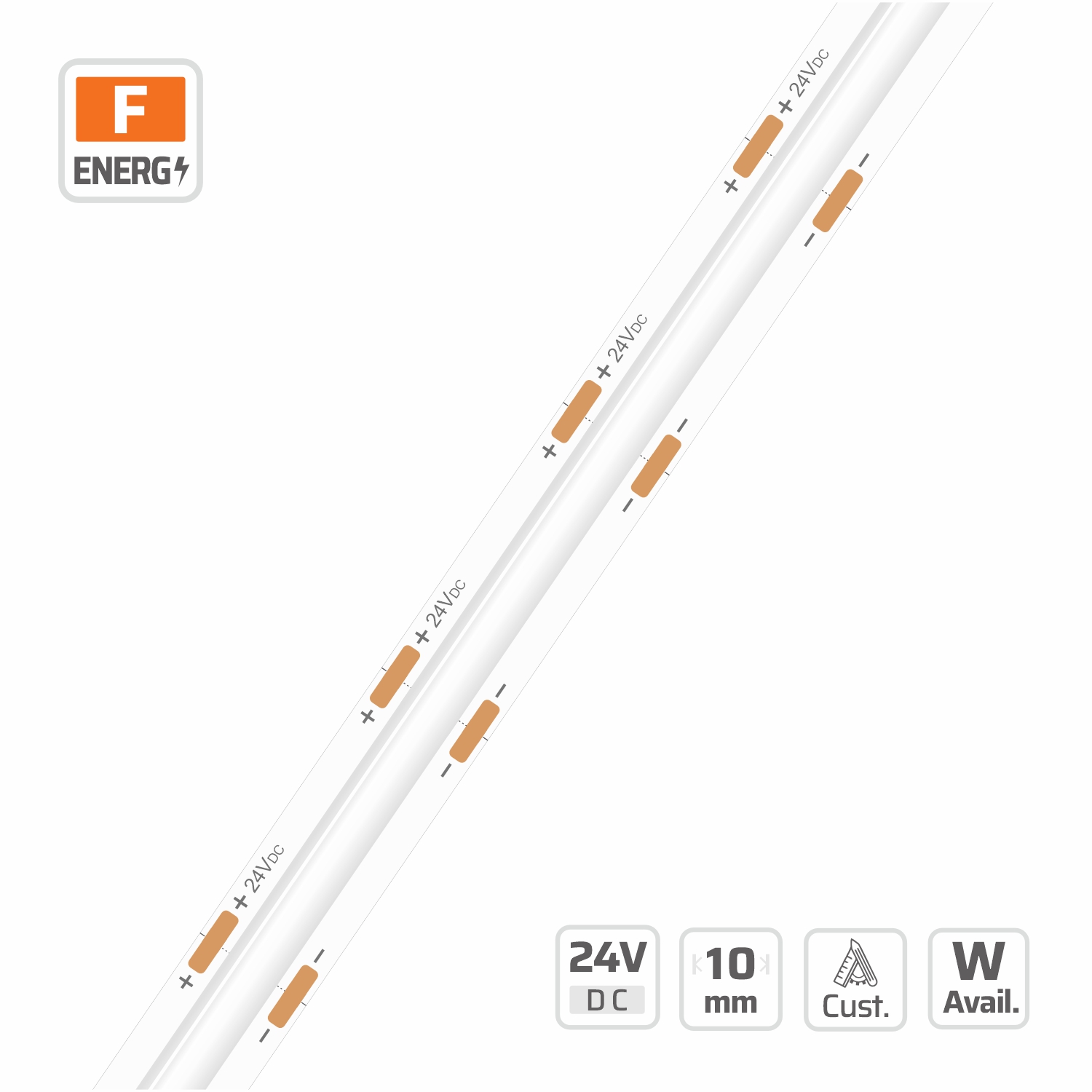 10mm | 24V | 280LEDs | 25mm/cut | #15904 | Ultra-Long SOB Strip C.C.
