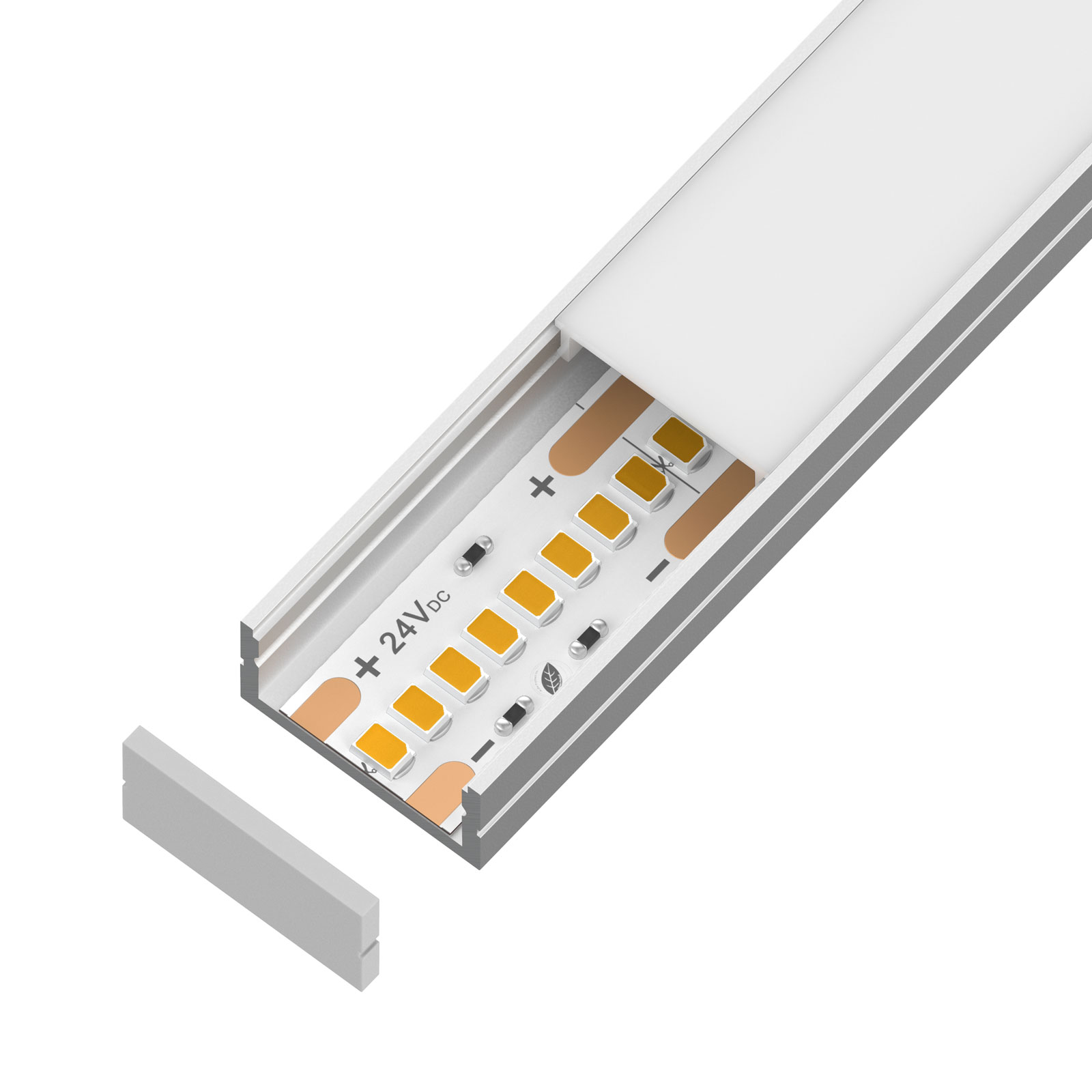 DL-2010 Surface Mount LED Channel — 24V, cuttable every 31.3mm, 15mm FPCB width, 2835 LEDs, 240 LEDs/m