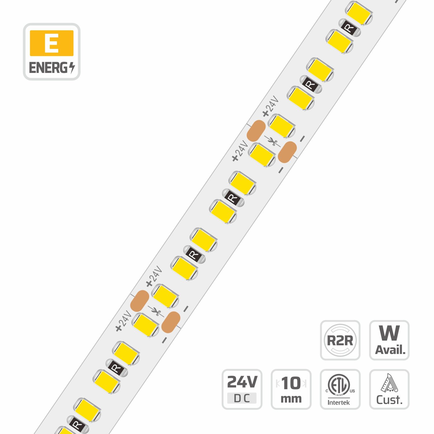 10mm | 24V | 180LEDs | 33.33mm/cut | #16775 | Roll-to-Roll Long Reel LED Strip