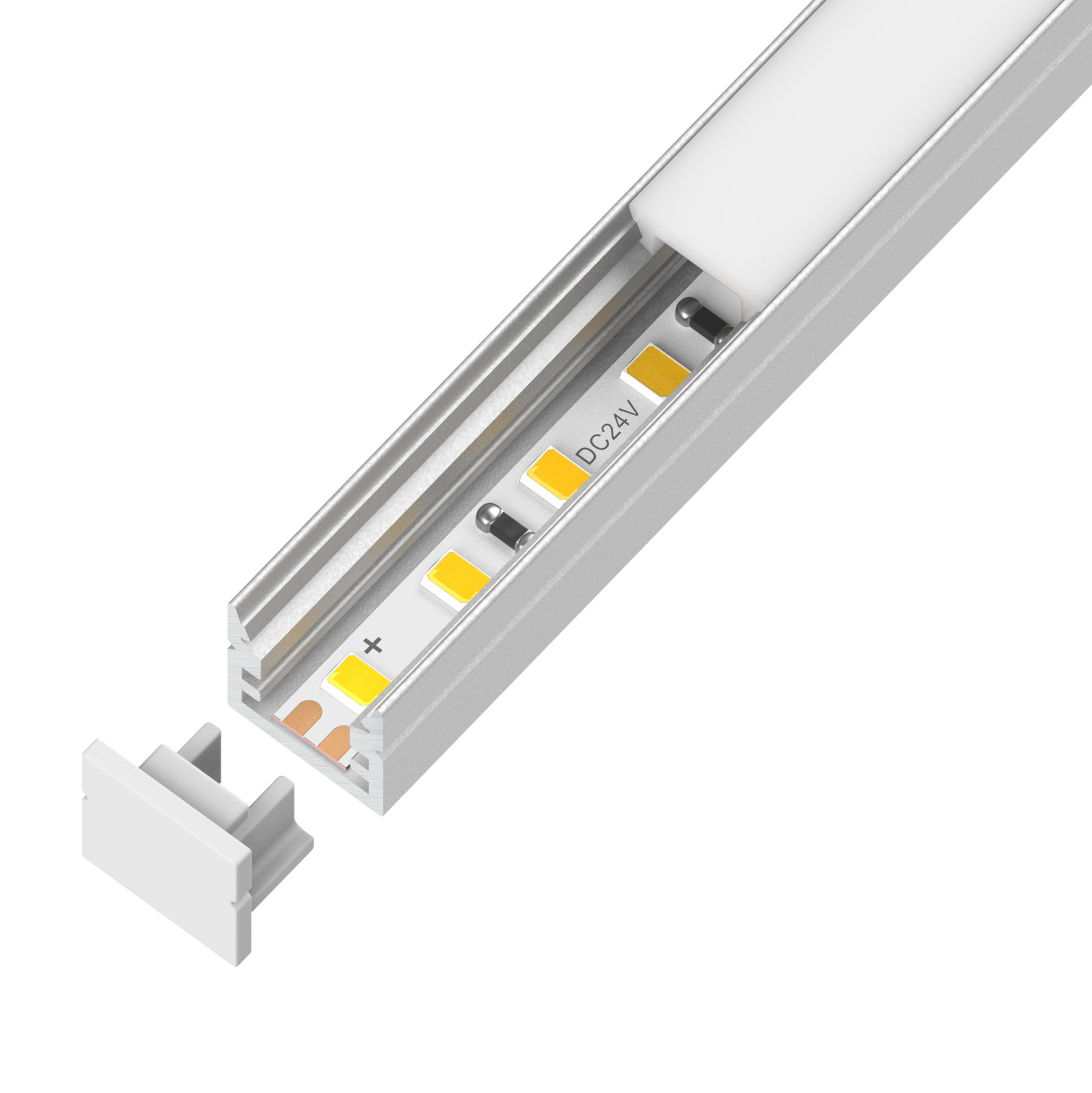DL-1010 Surface Mount LED Channel — 24V, cuttable every 62.5mm, 6mm FPCB width, 2835 LEDs, 120 LEDs/m