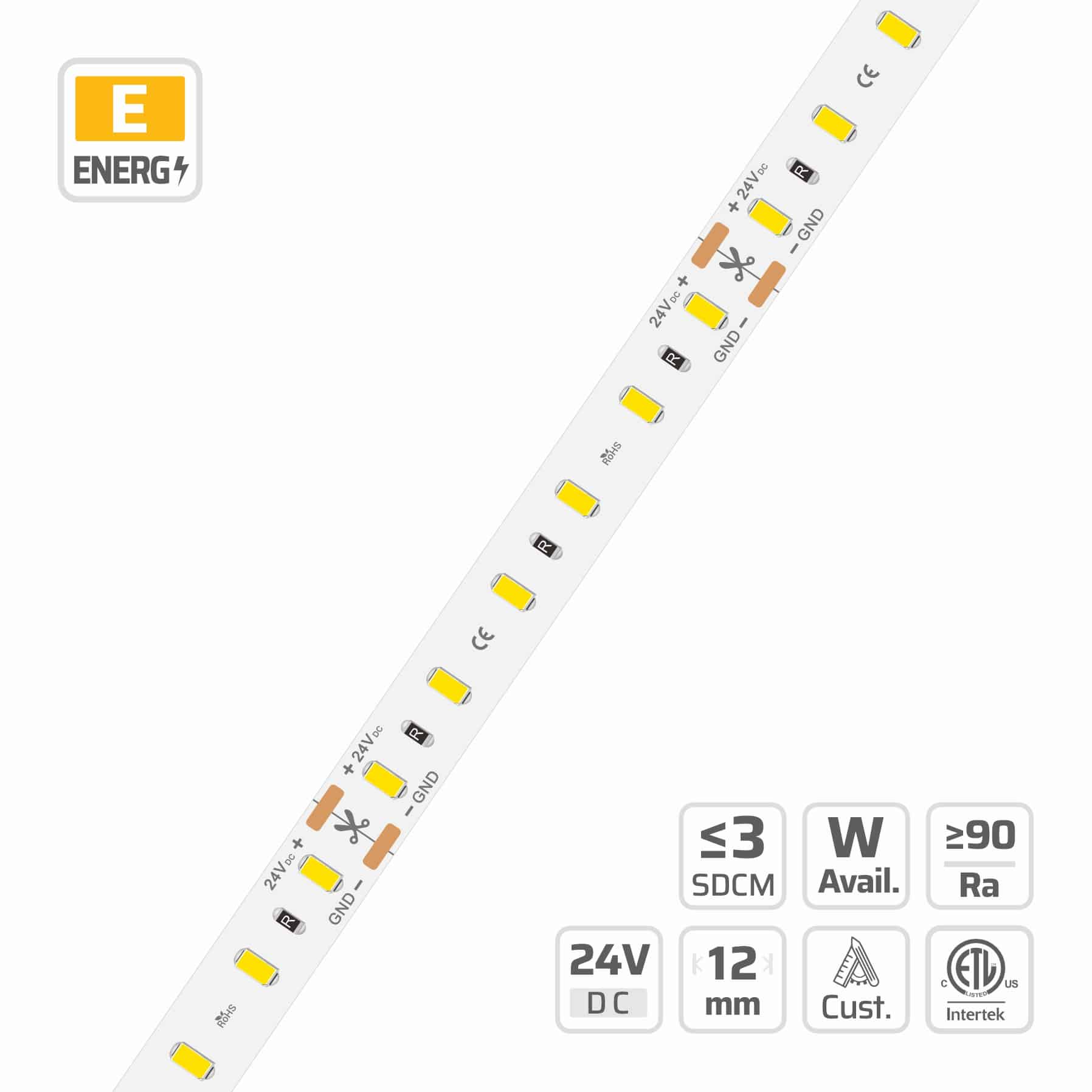 12mm | 24V | 72LEDs | 83.3cut | #11664 | 5630 Classic LED Strip Light