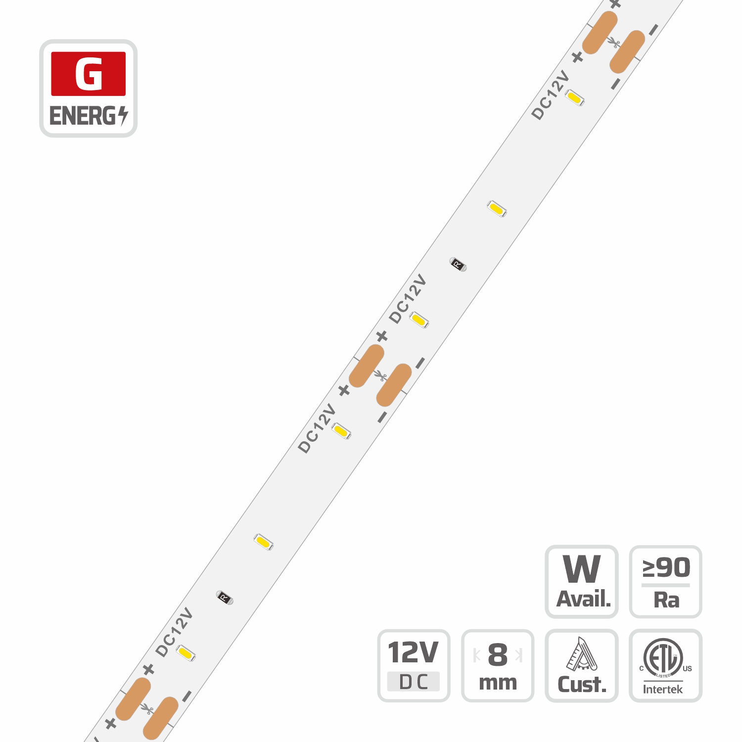 6011 2110 Classic LED Strip Light | 8mm | 12V | 60LEDs | 50mm/cut | #6011 — 12V, cuttable every 50mm, 8mm FPCB width, 2110 LEDs, 60 LEDs/m