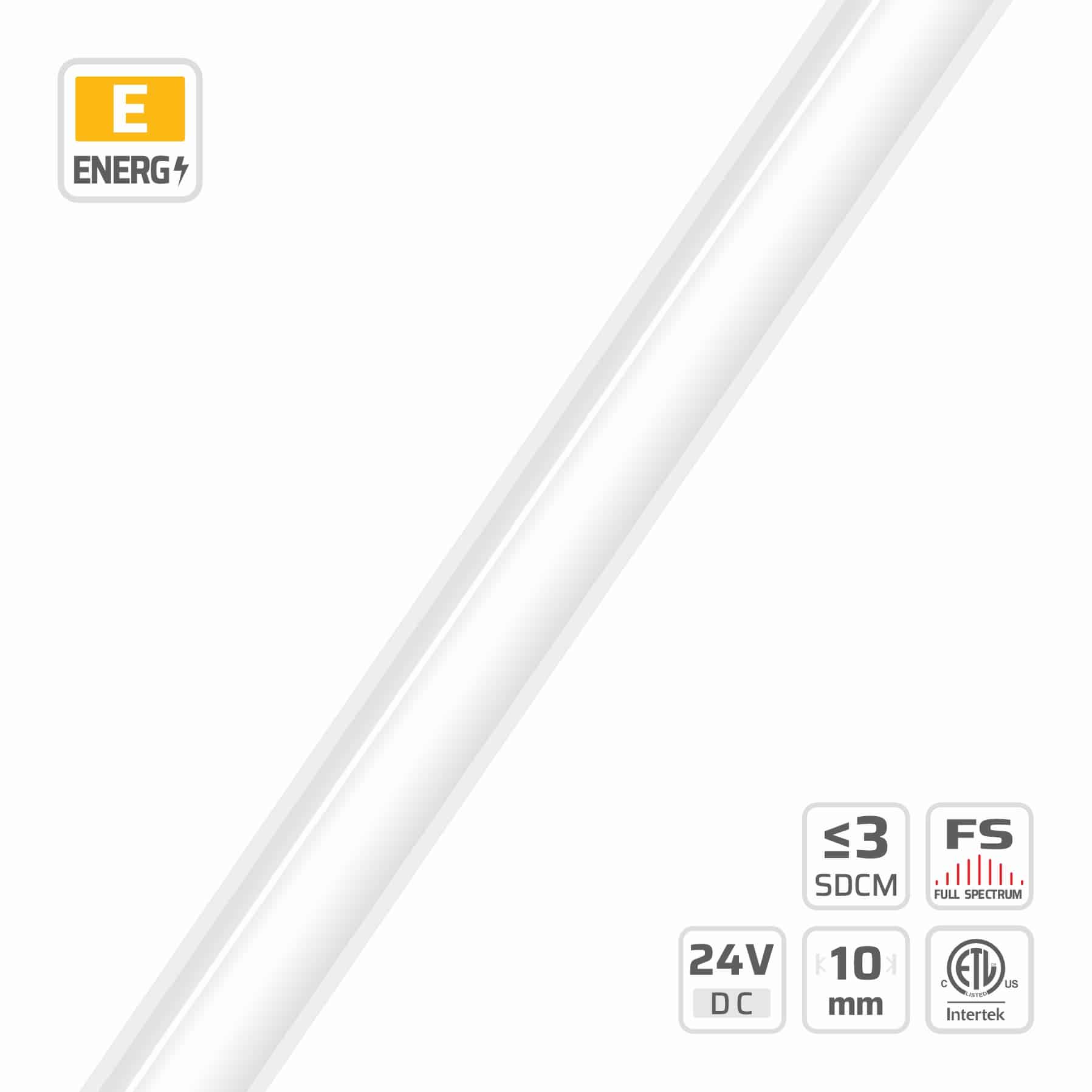 10mm |  24V | 25mm/cut | #11236-IP67 | SOB LED Strip