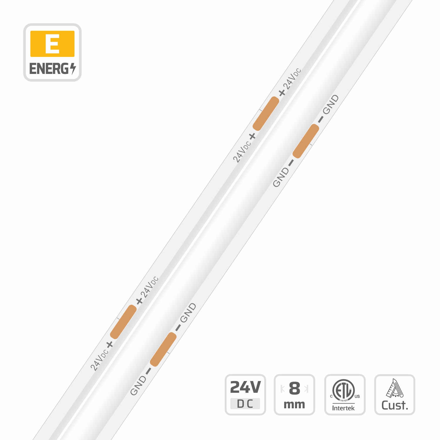 8mm | 24V | 256LEDs | 31.25cut | #17000 | SOB High Density LED Strip