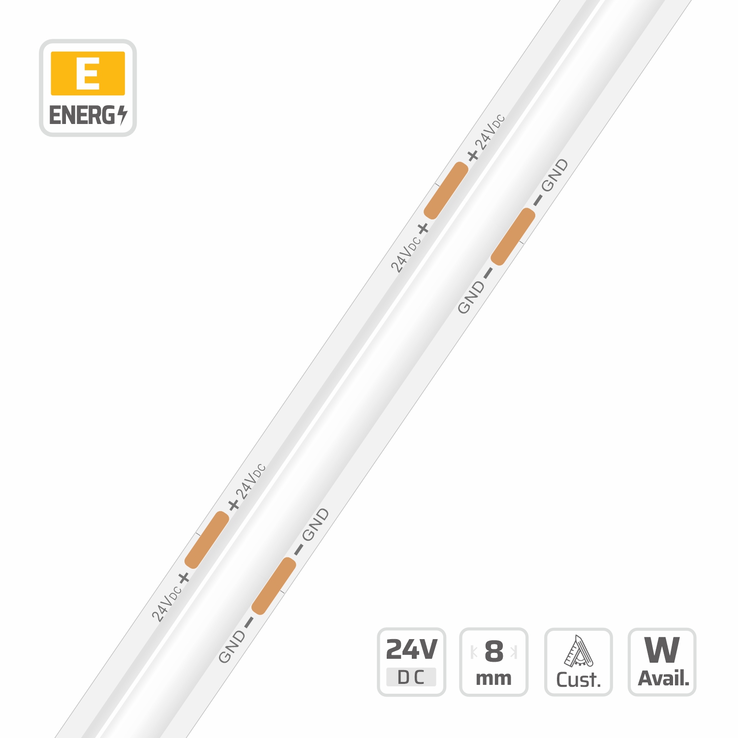 8mm | 24V | 256LEDs | 31.25cut | #17000 | SOB High Density LED Strip