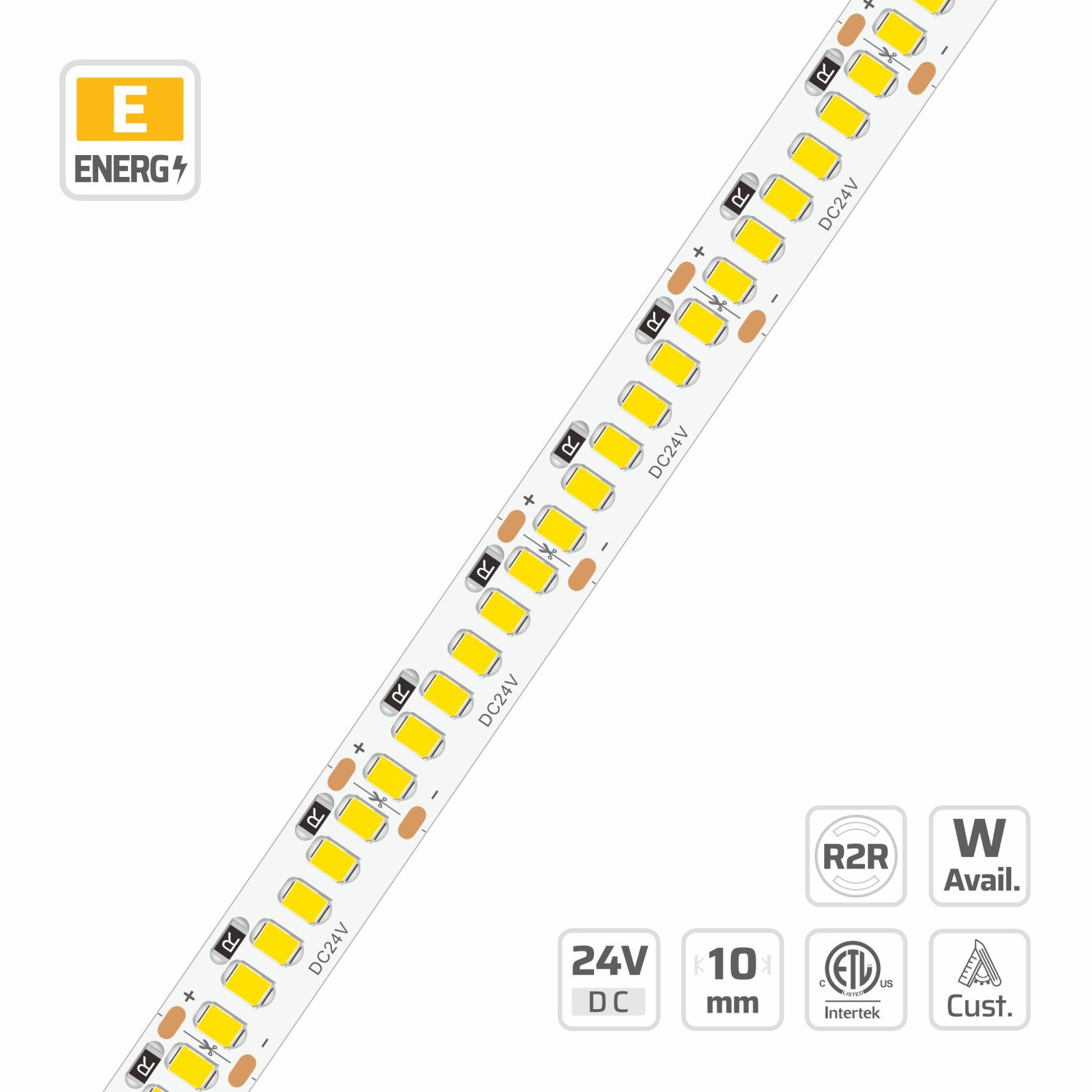 10mm | 24V | 240LEDs | 25mm/cut | #16776 | Roll-to-Roll Long Reel LED Strip