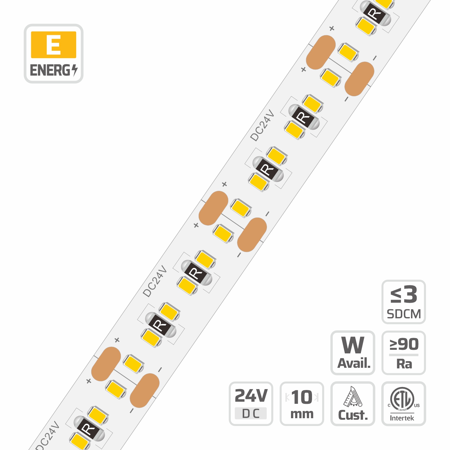 2783 · high density led strip · 24V · cuttable 25mm 2783 high density led strip — 24V, cuttable every 25mm, 10mm FPCB width, 2216 LEDs, 240 LEDs/m