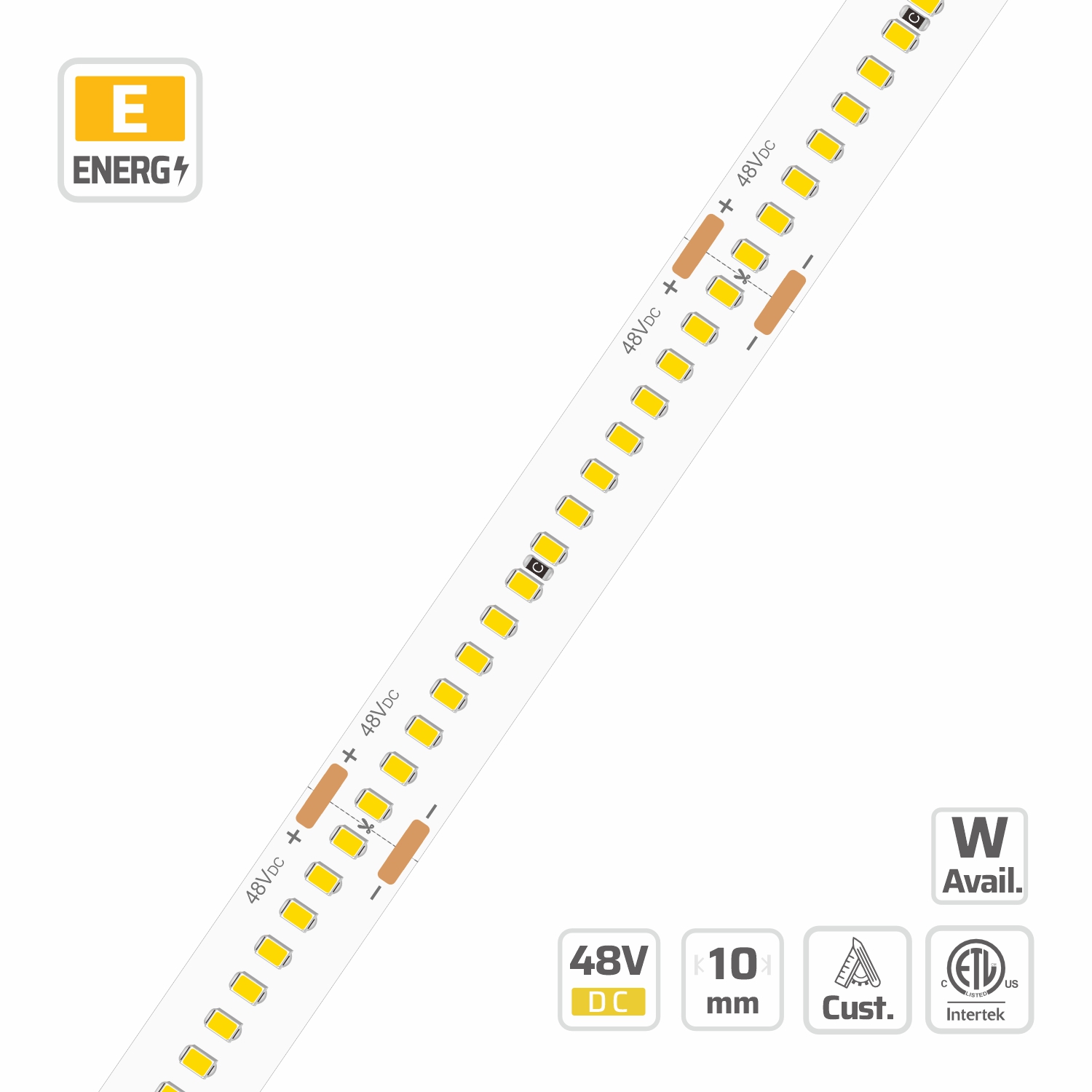 15927-N 2216 — 48V, cuttable every 50mm, 10mm FPCB width, 2216 LEDs, 300 LEDs/m