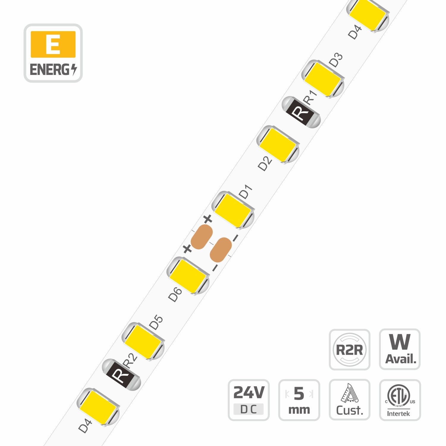 5mm | 24V | 120LEDs | 50mm/cut | #16772 | Roll-to-Roll Long Reel LED Strip