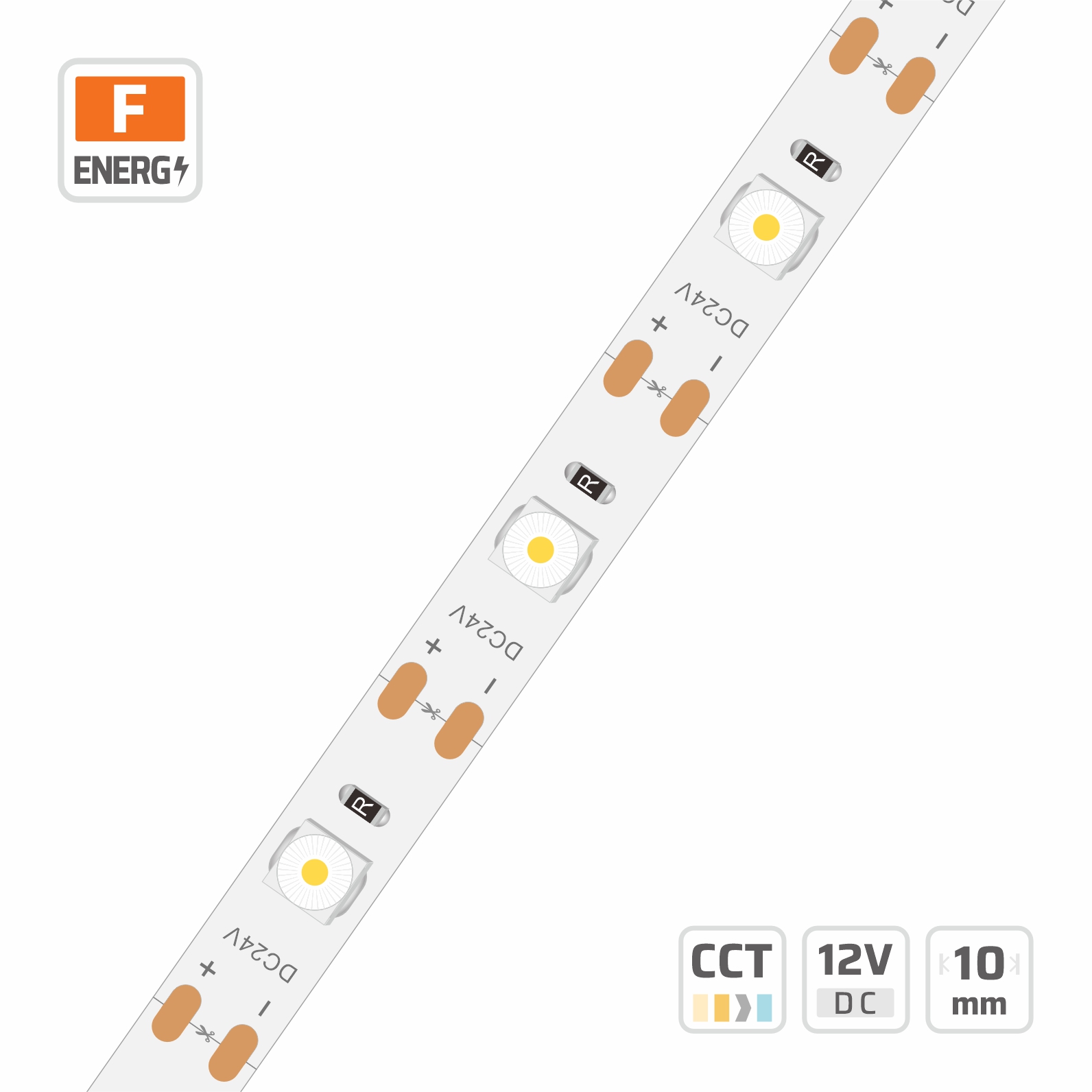 10mm | 12V | 32LEDs | 31.25mm/cut | #8562 | 6060 Lenses LED Strip Light