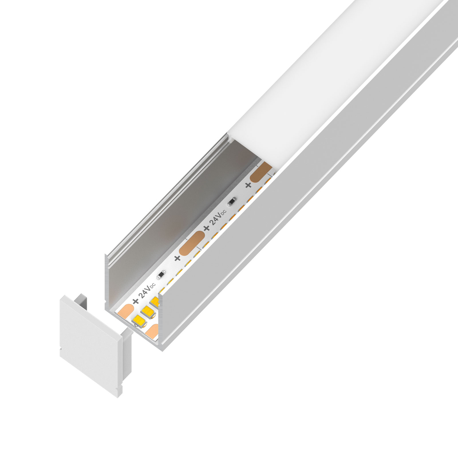 DL-2030 Surface Mount LED Channel — 24V, cuttable every 31.3mm, 15mm FPCB width, 2835 LEDs, 120 LEDs/m
