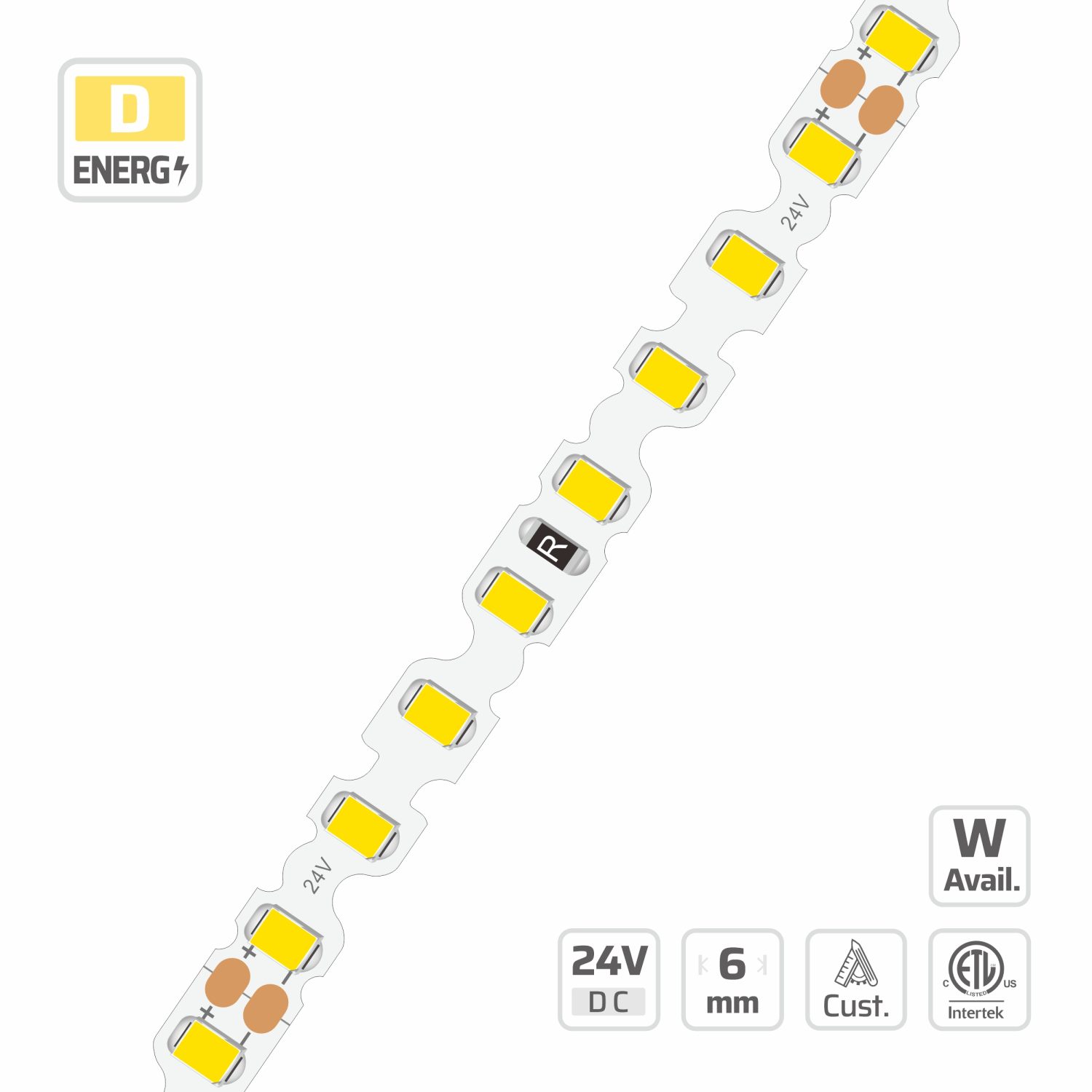 6mm | 24V | 128LEDs | 62.5mm/cut | #19071 | 2835 S-Bend LED Strip High-Efficiency LED Strip
