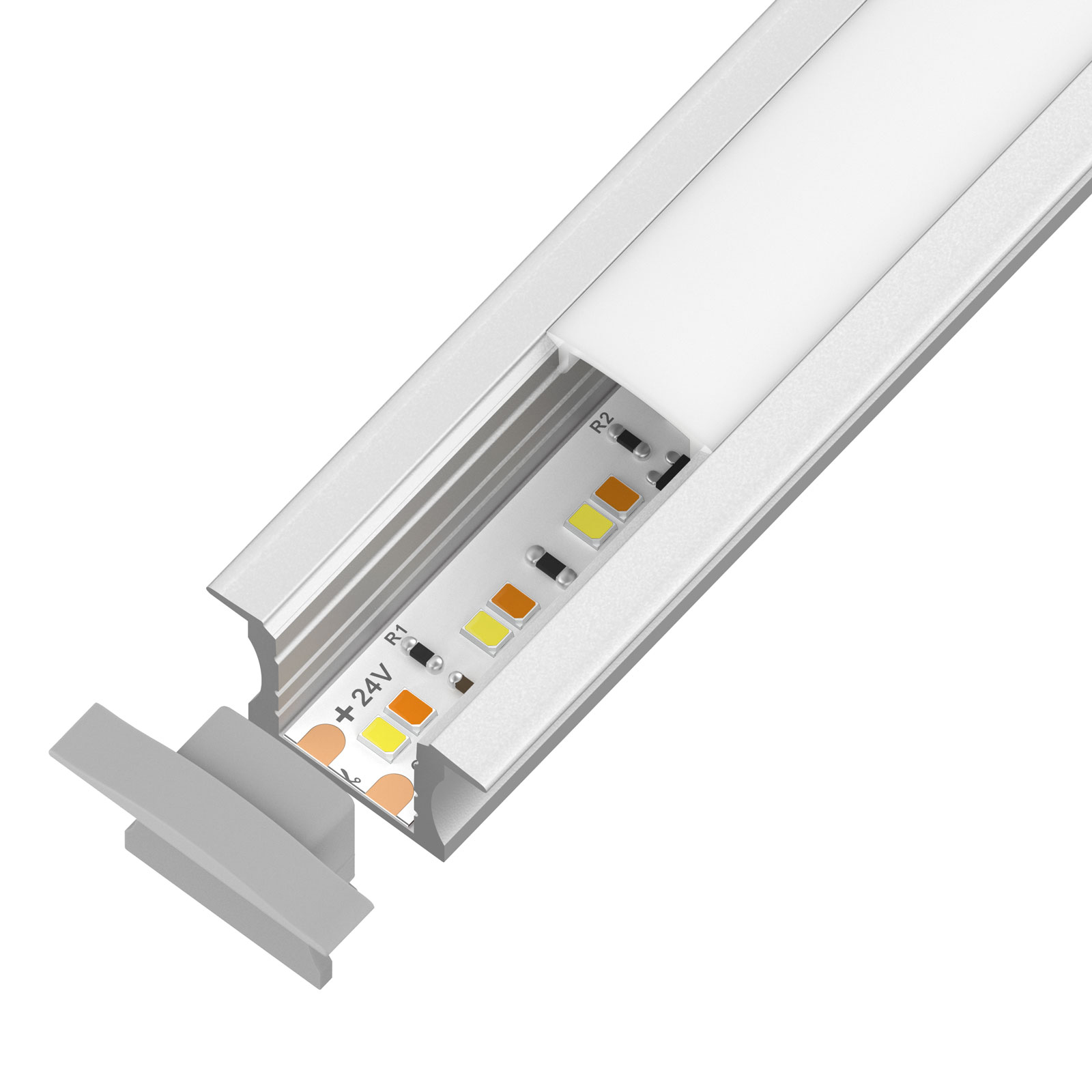 DL-1201 Surface Mount LED Channel — 24V, cuttable every 31.3mm, 12mm FPCB width, 2835 LEDs, 120 LEDs/m