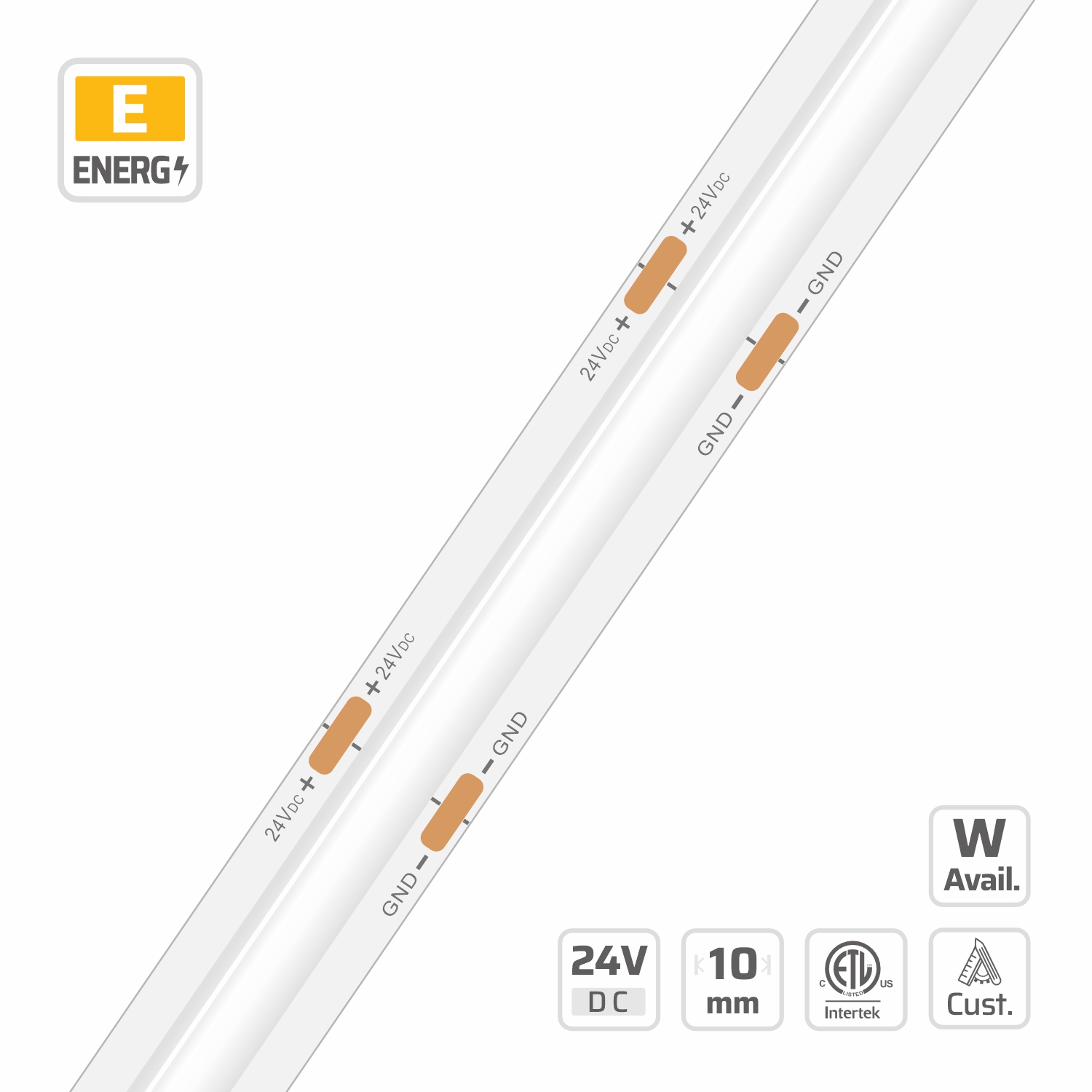 10mm | 24V | 256LEDs  | 31.25cut | #16791 | High Efficiency SOB LED Strip