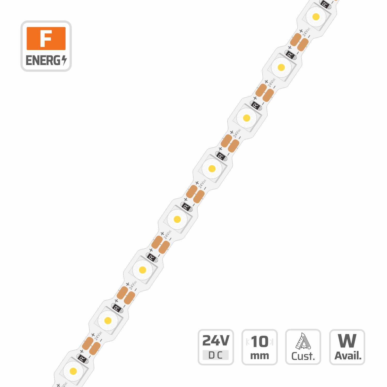 10mm | 24V | 50LEDs | 20mm/cut | #17936 | 6060 High Density LED Strip