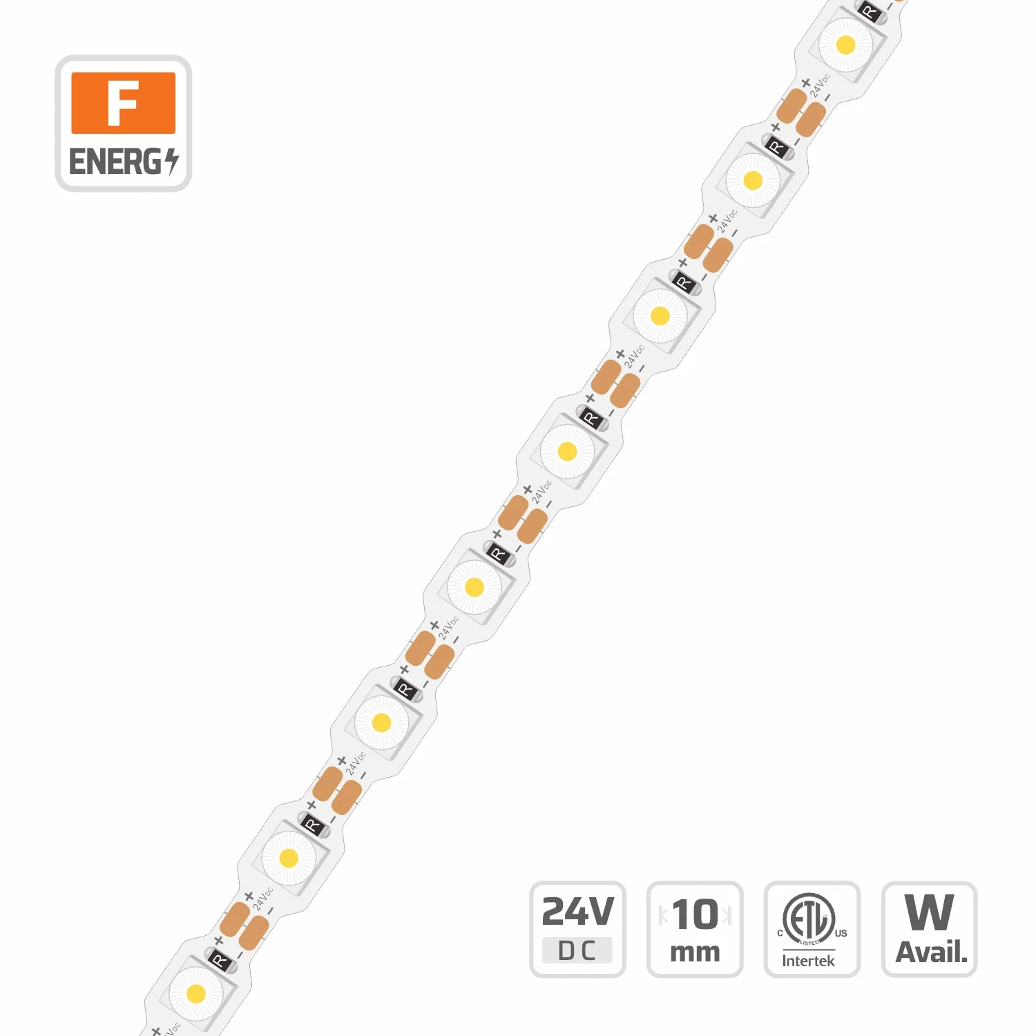10mm | 24V | 50LEDs | 17.2W | 20mm/cut | #17936 | 6060 High Density LED Strip