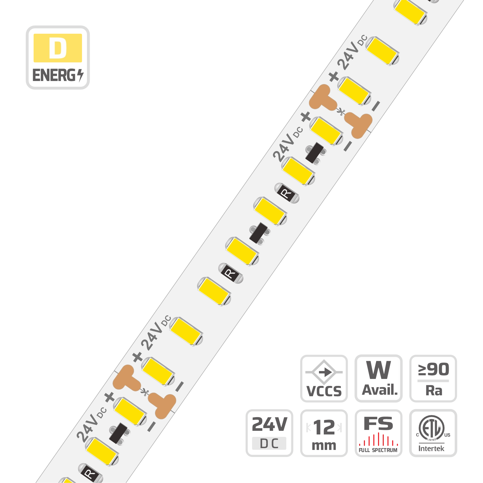 12mm | 24V | 126LEDs | 55.5cut | #5780 | 5630 C.C. High Lumen LED Strip Light