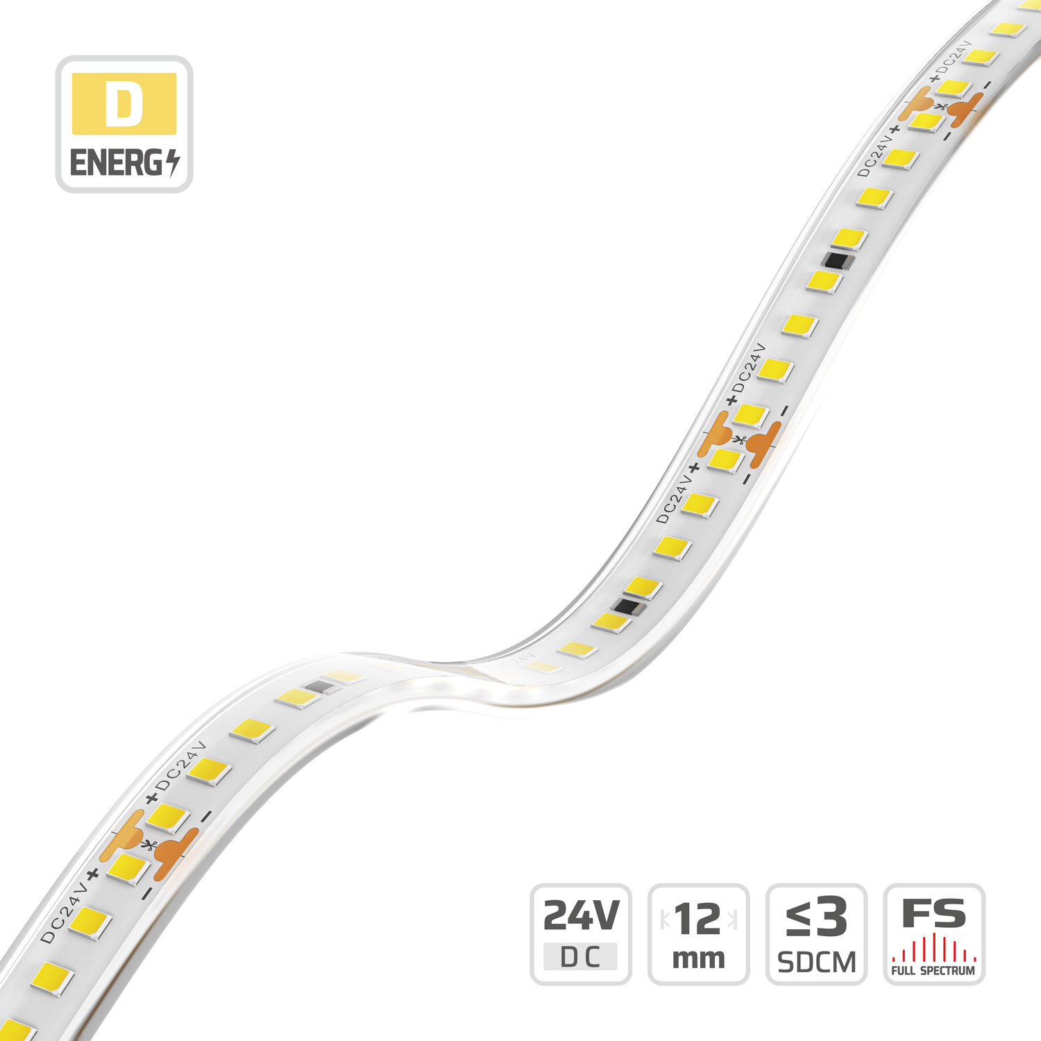 12mm | 24V | 160LEDs | 50mm/cut | #5492-PU | 2835 High Light Efficacy High Lumen PU LED Strip Light