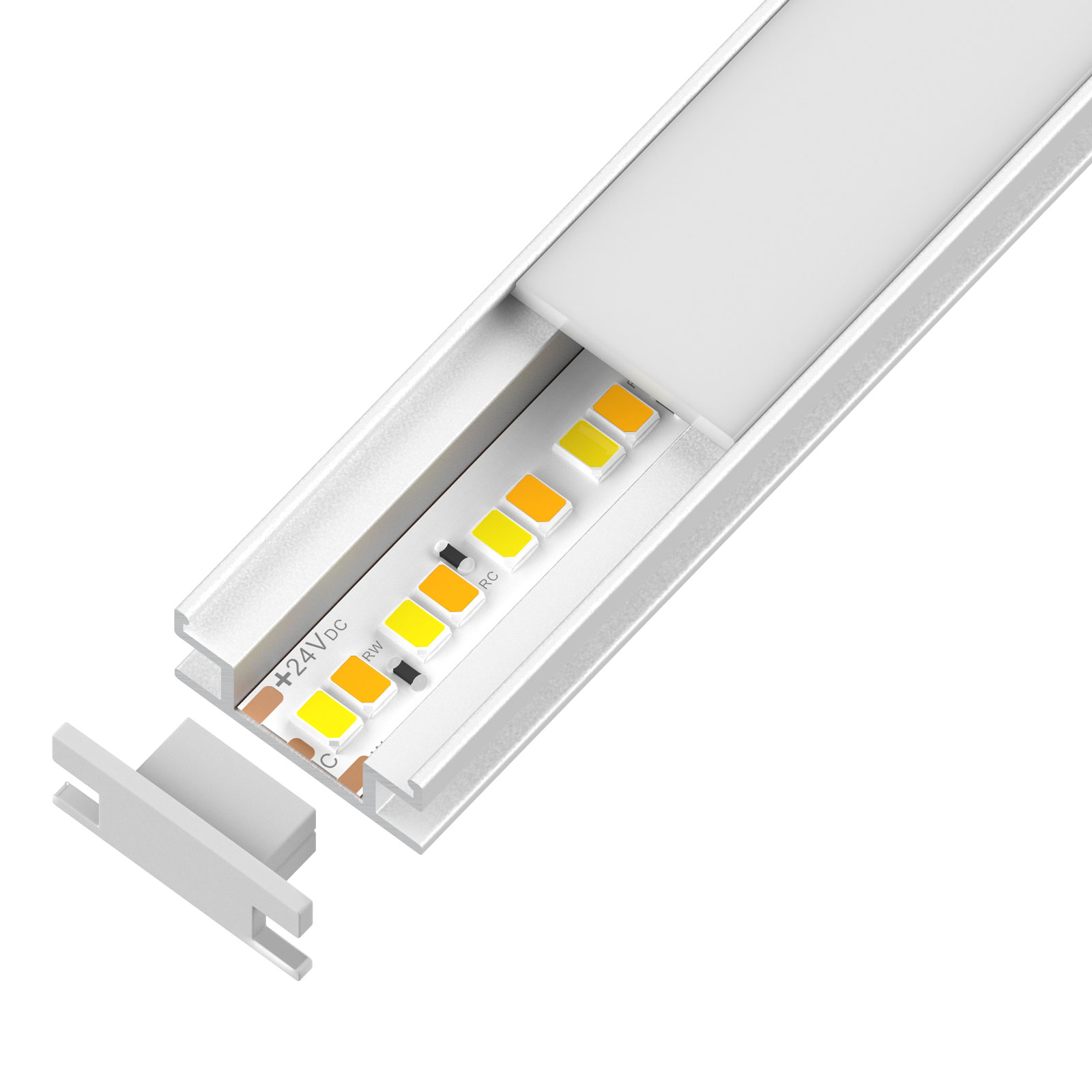 DL-1003 Surface Mount LED Channel — 24V, cuttable every 50mm, 10mm FPCB width, 2835 LEDs, 240 LEDs/m