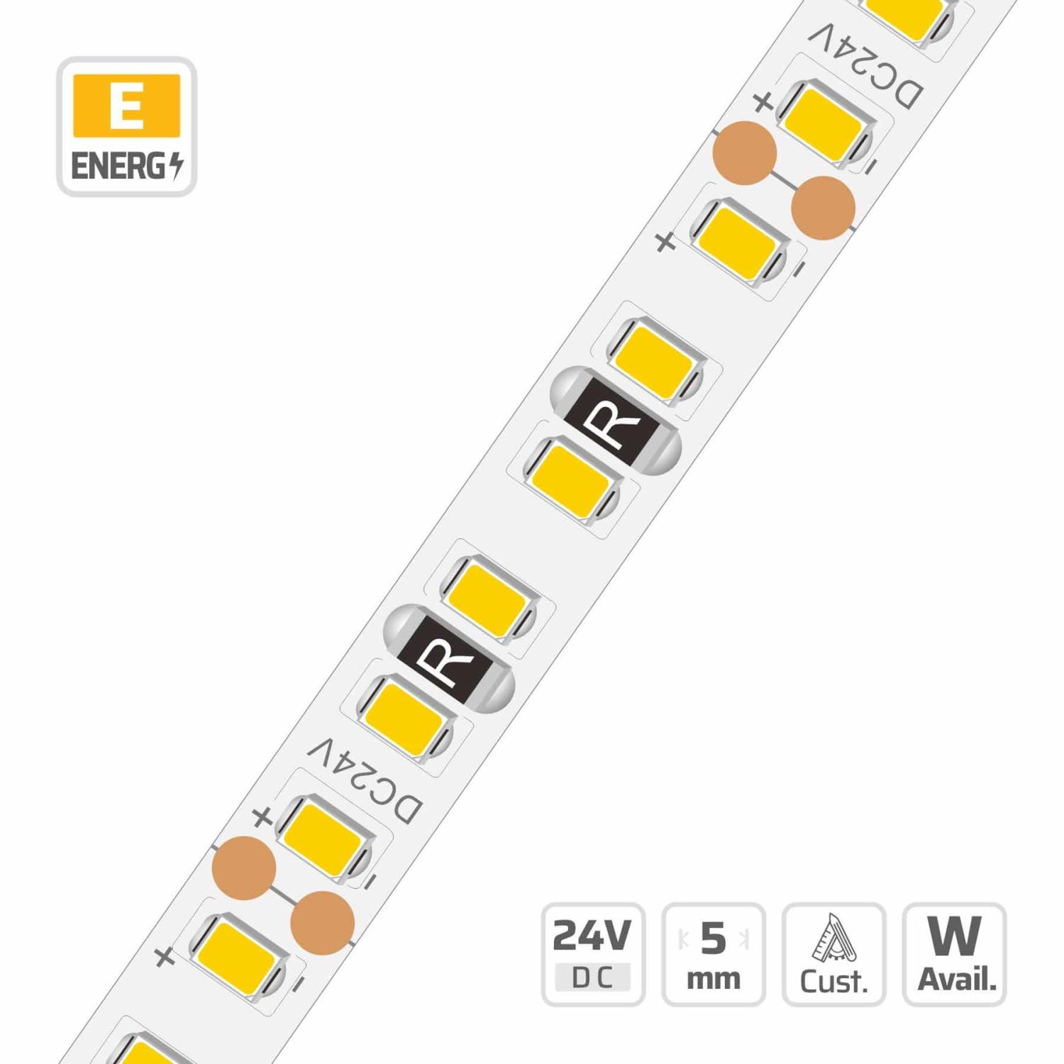 5mm | 24V | 240LEDs | 25mm/cut | #6891 | 2216 Ultra-Narrow LED Strip Light
