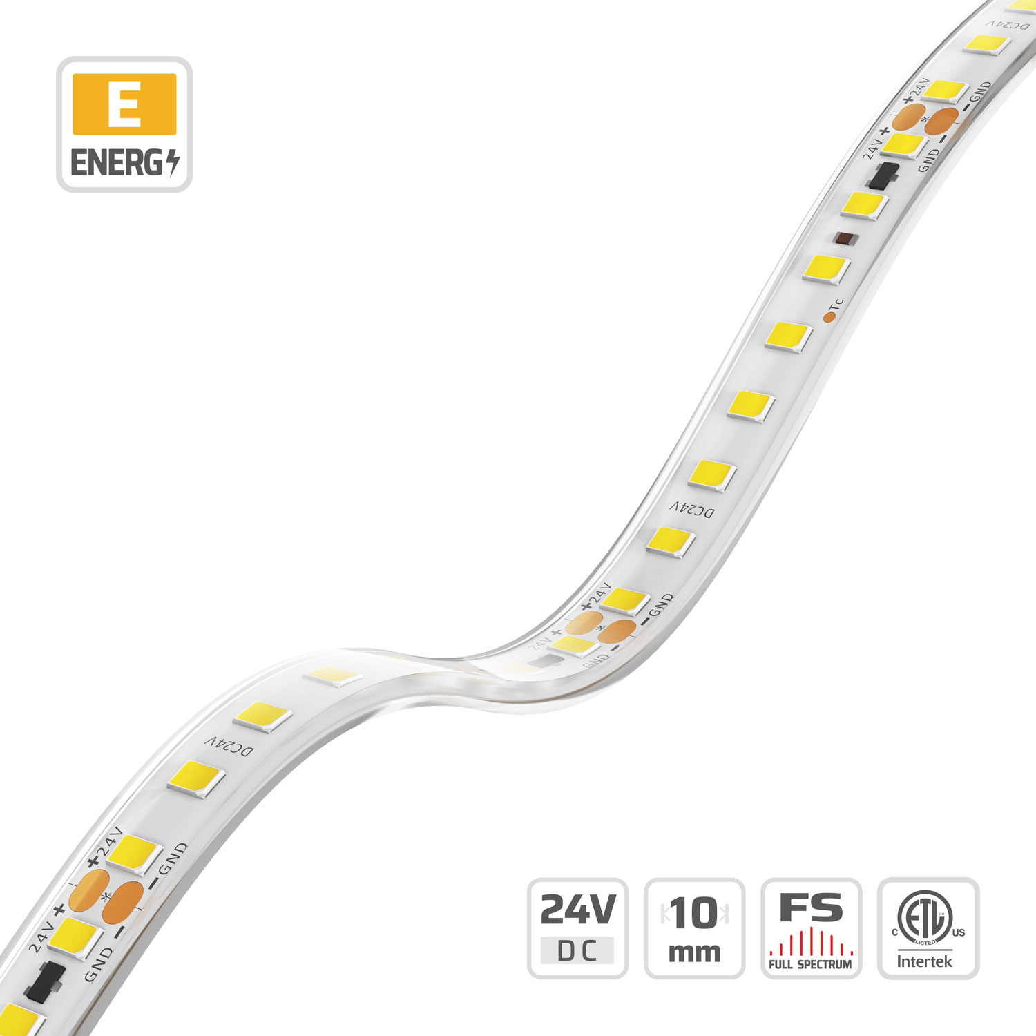 10mm | 24V | 128LEDs | 62.5mm/cut | #7923 | 2835 High Light Efficacy PU LED Strip Light