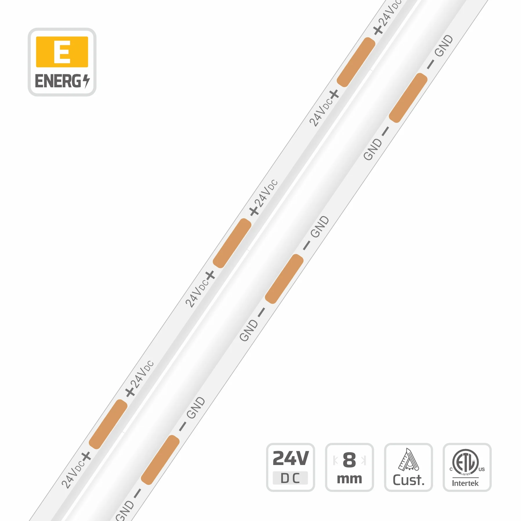 8mm | 24V | 384LEDs  | 20.833mm/cut | #16614 | SOB Flexible Linear Light